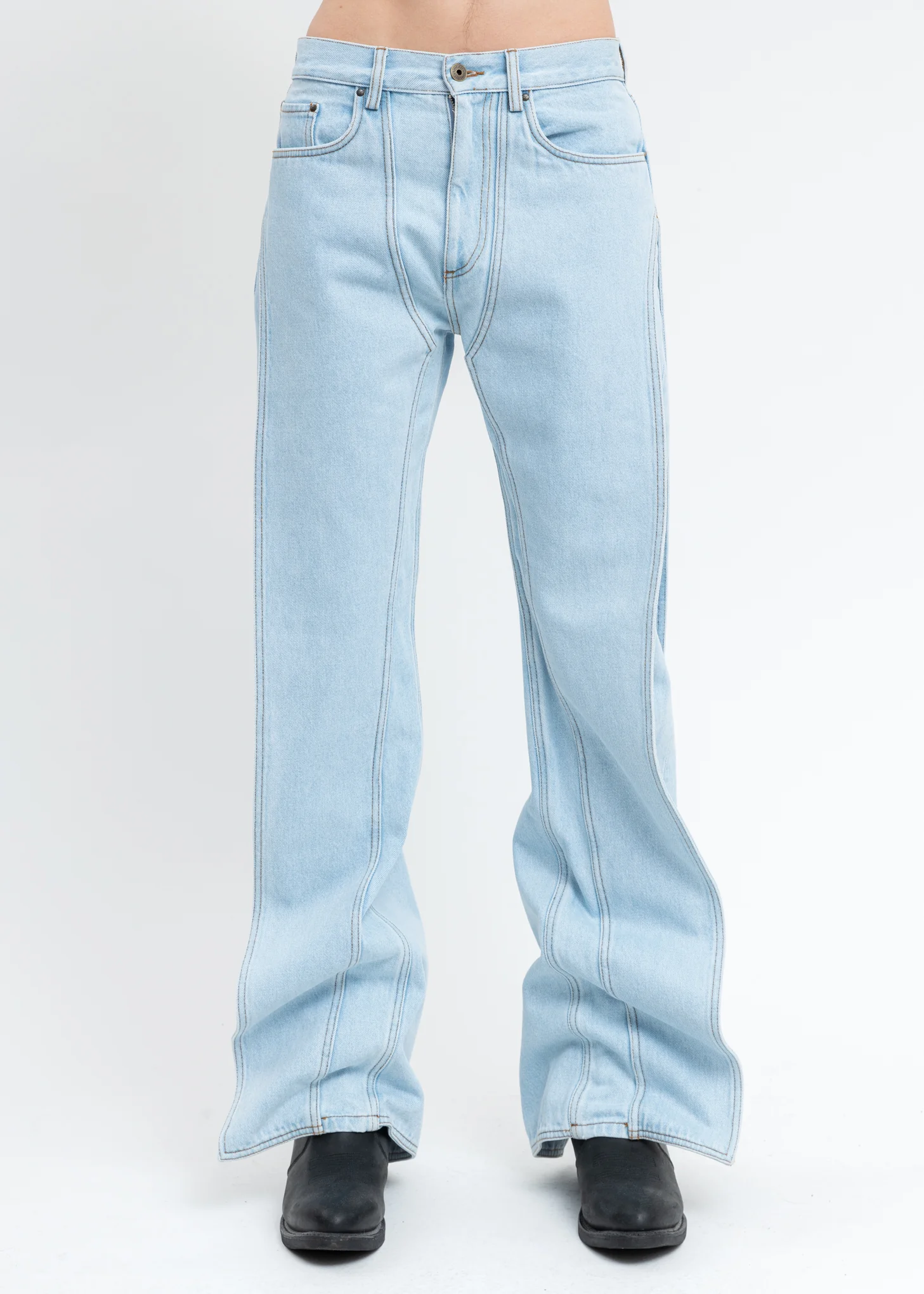 Ice Blue Panel Jeans