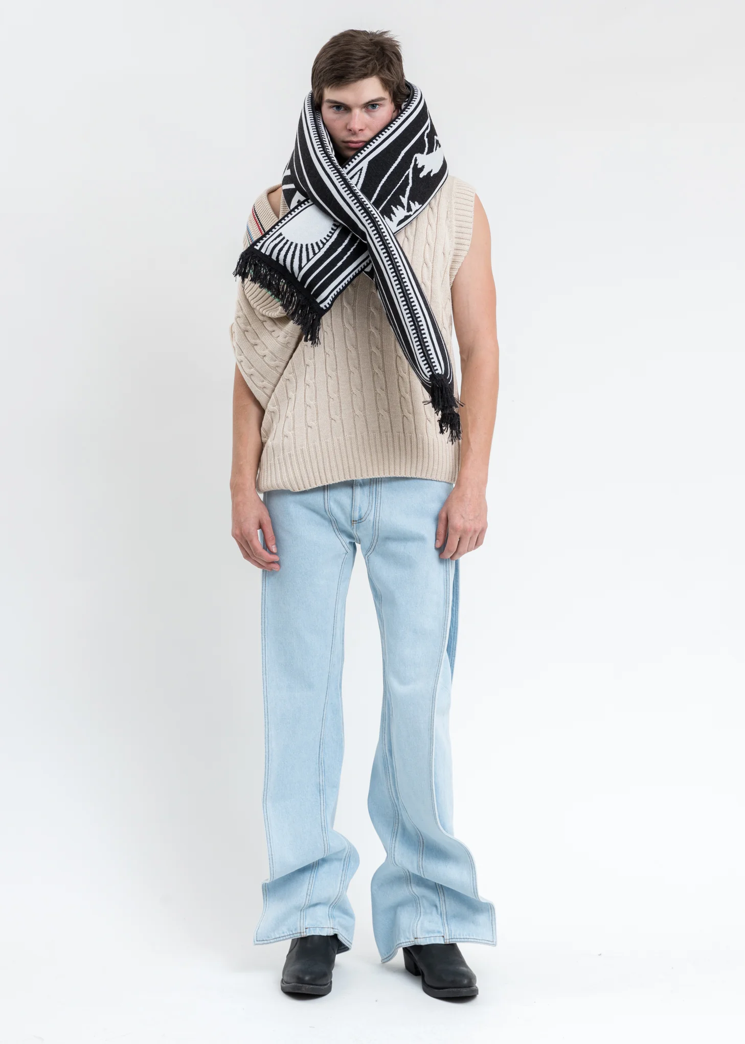Ice Blue Panel Jeans - Image 6