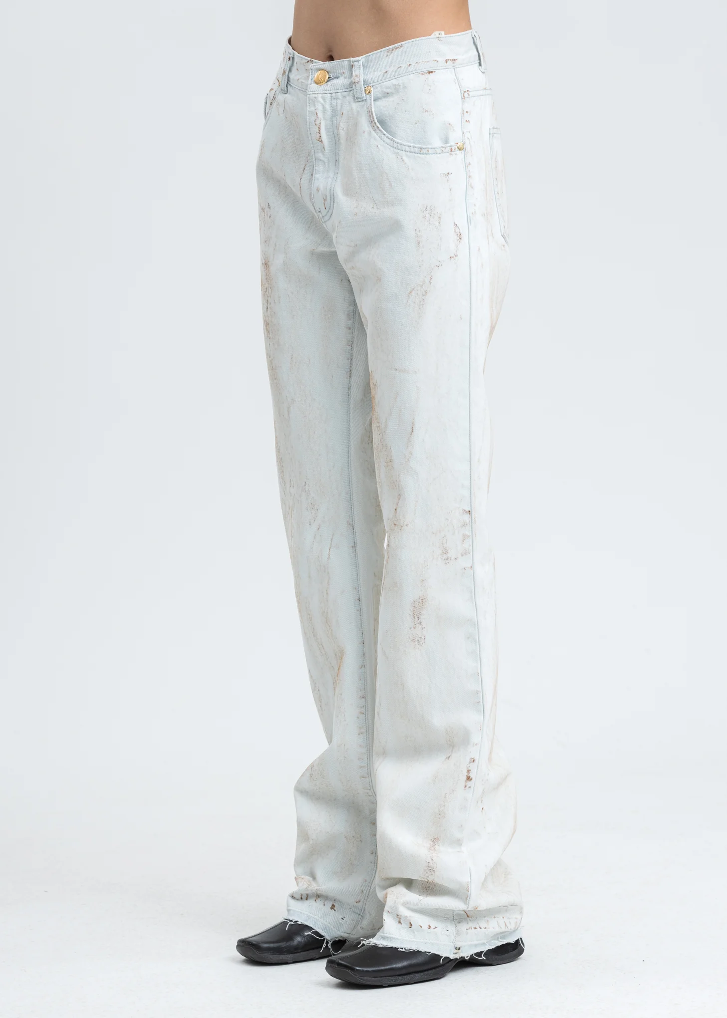 Ice Oil Coated Boots Cut Jeans - Image 2