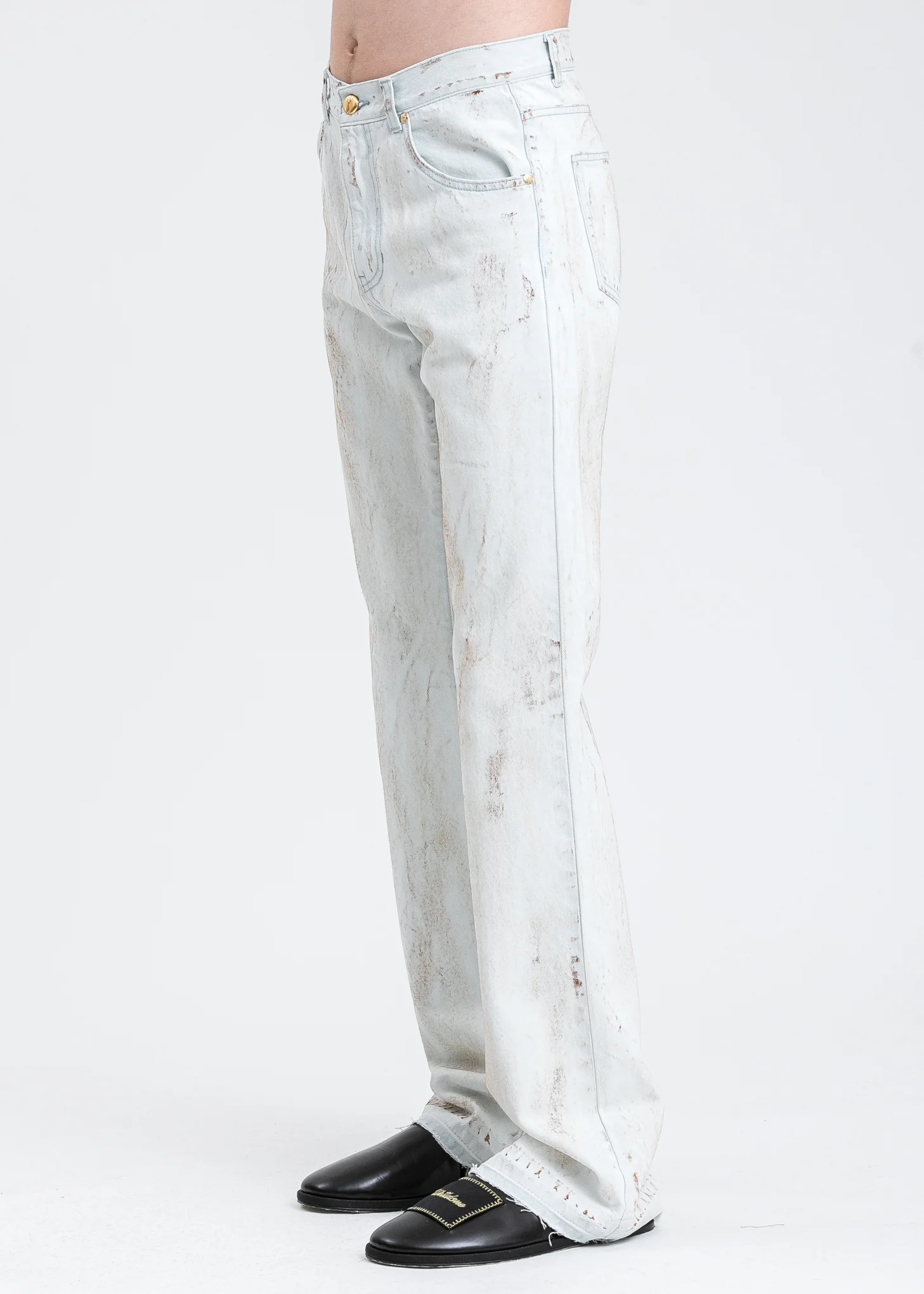 Ice Oil Coated Boots Cut Jeans - Image 2
