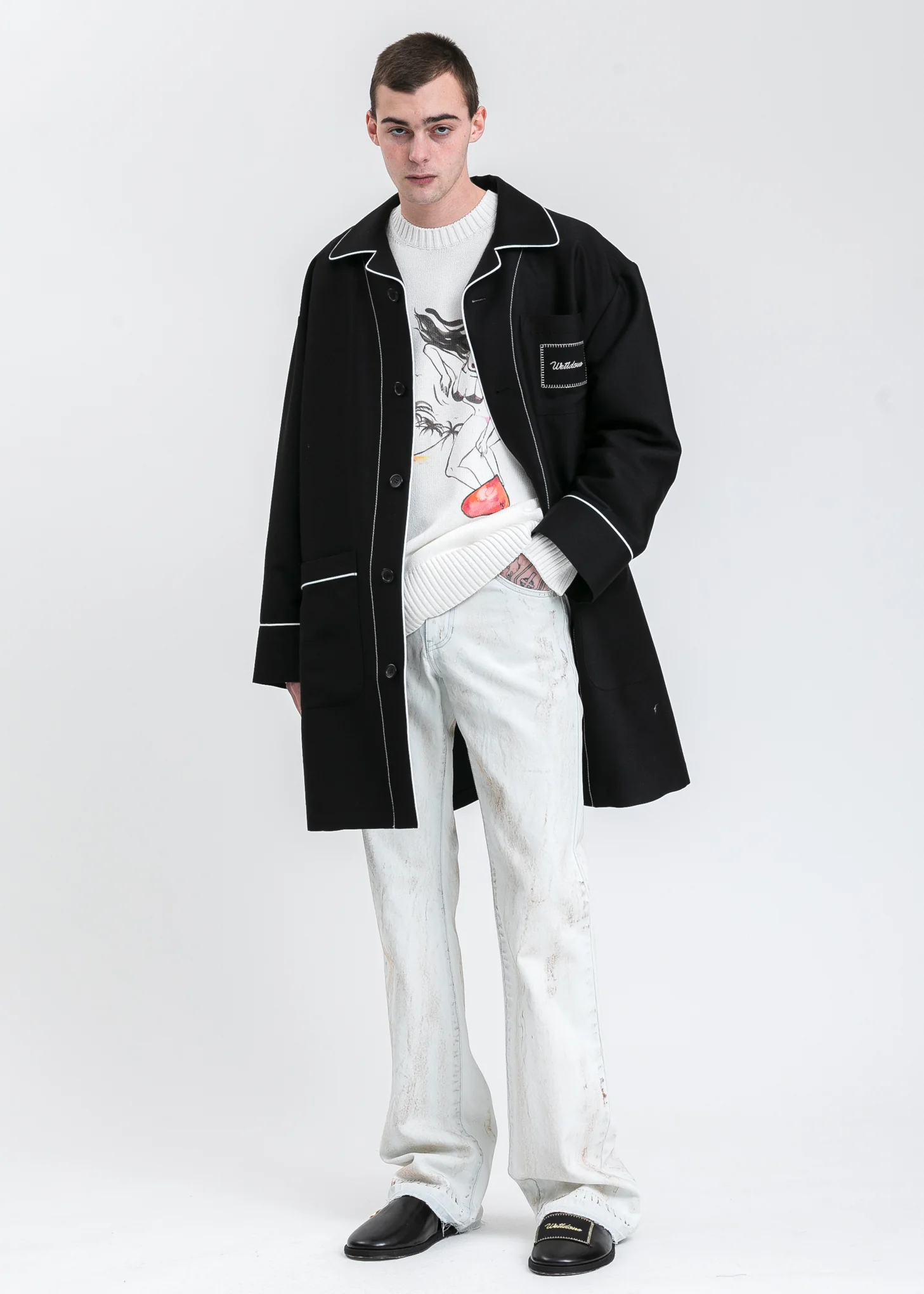 Ice Oil Coated Boots Cut Jeans - Image 8