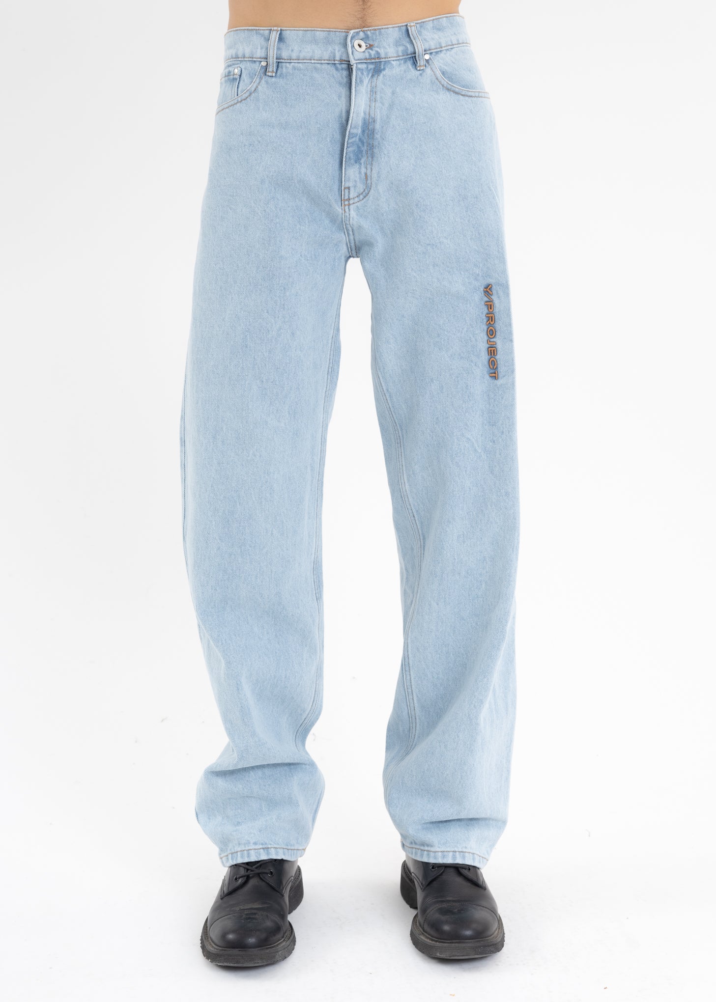 ICEBLUE PINCHED LOGO JEANS - Image 2