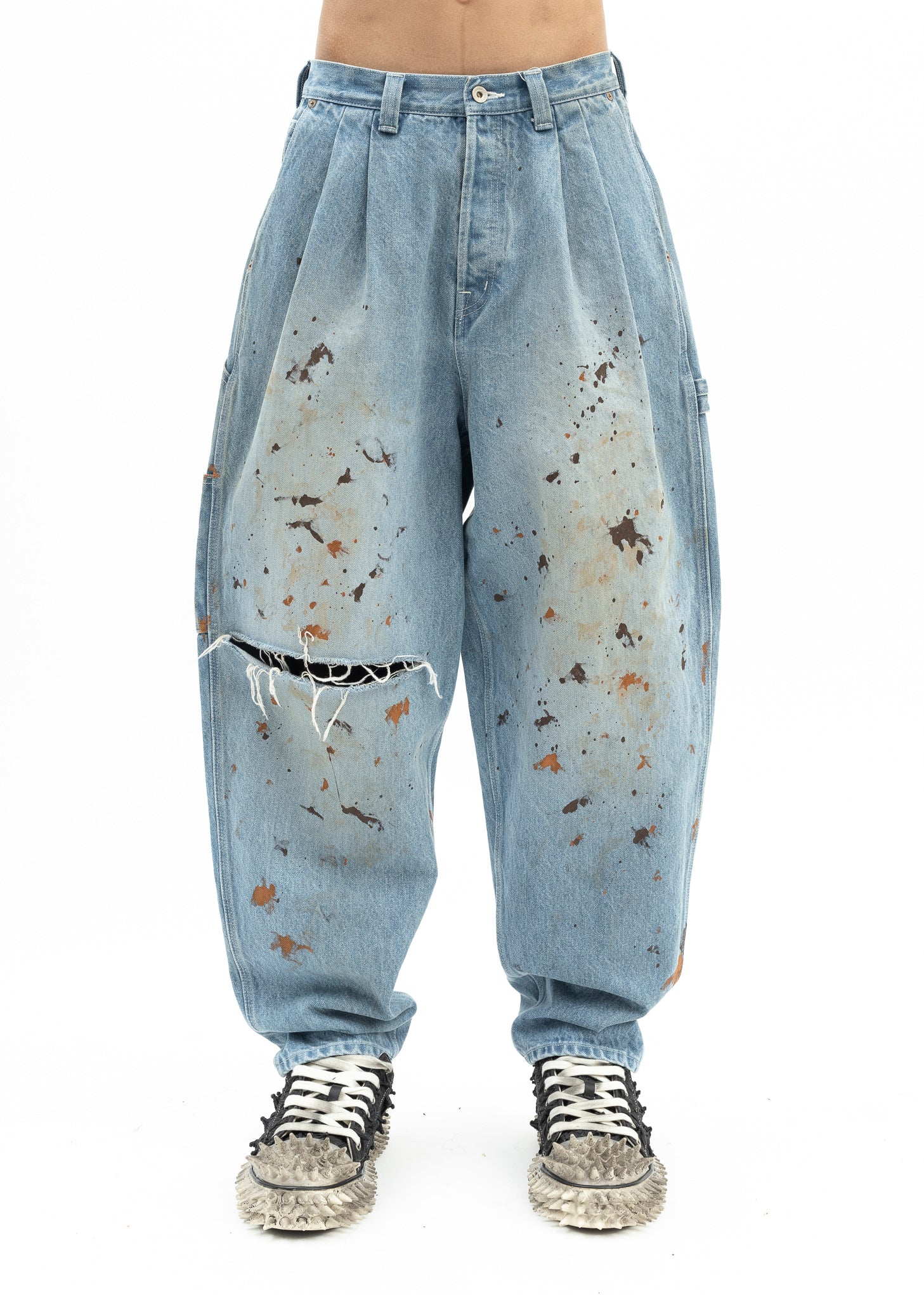 INDIGO DENIM PAINTER PANTS