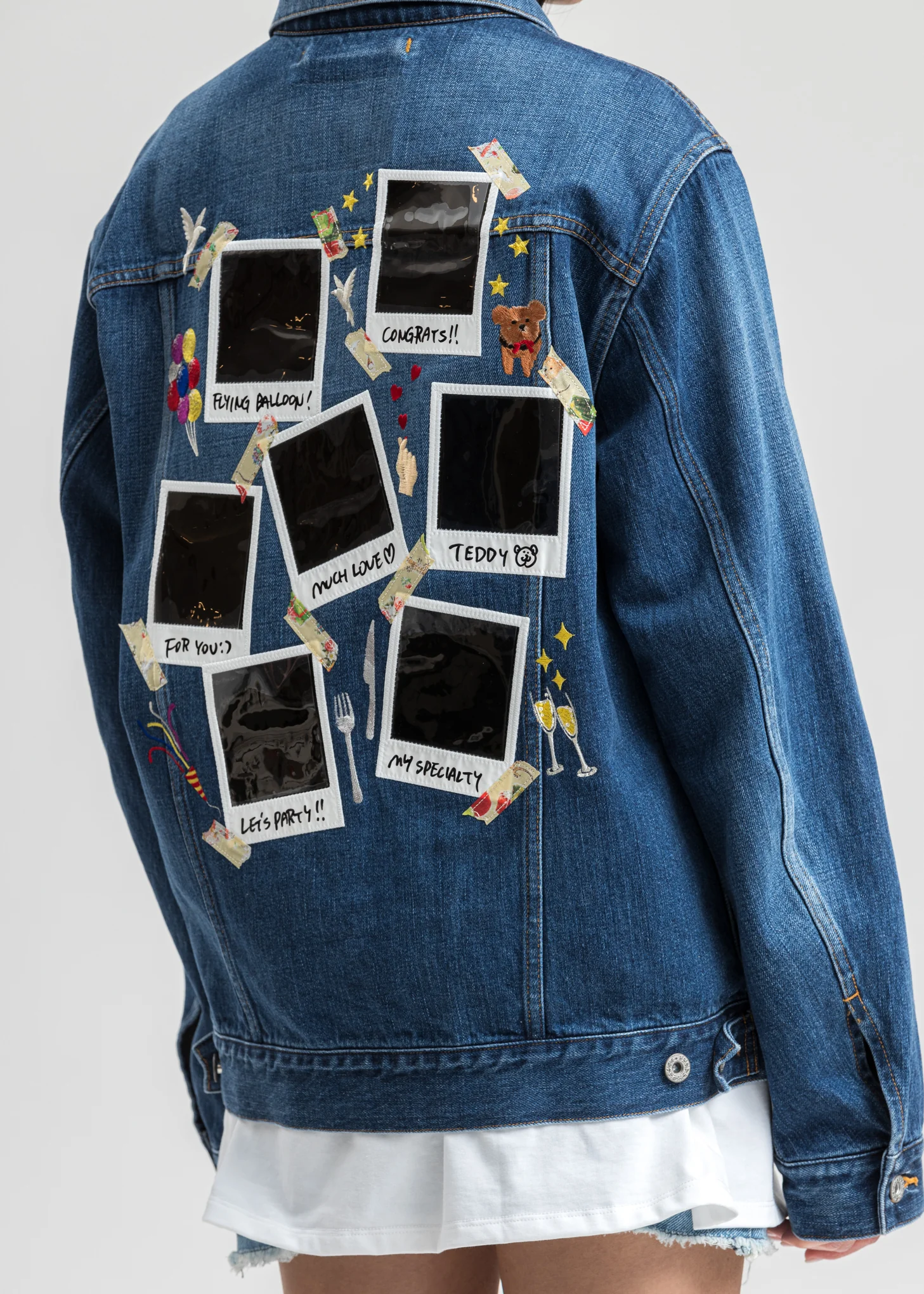 Indigo Memorial Polaroid Denim Jacket - Image 5