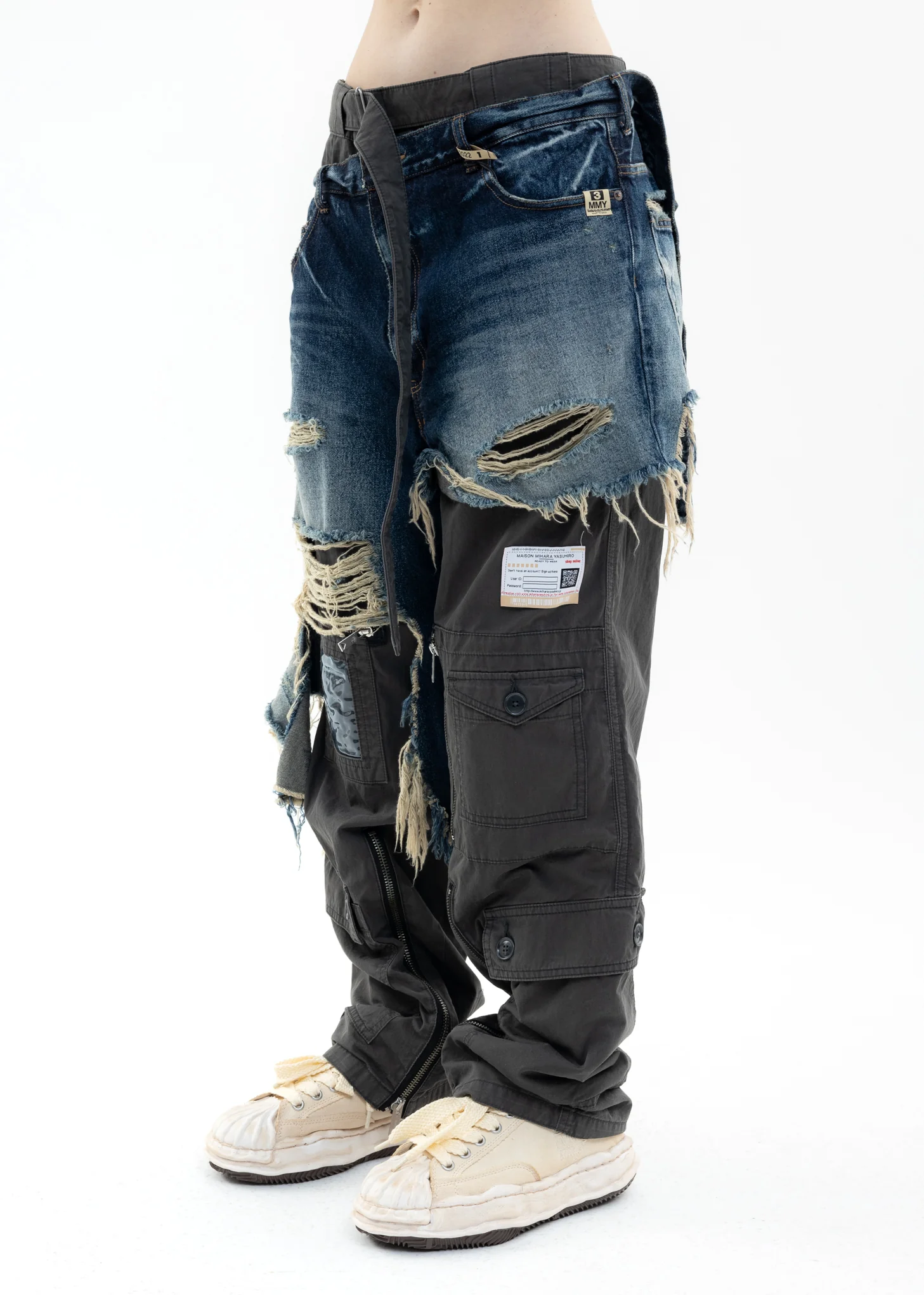 Indigo Military Layered Denim Pants - Image 3