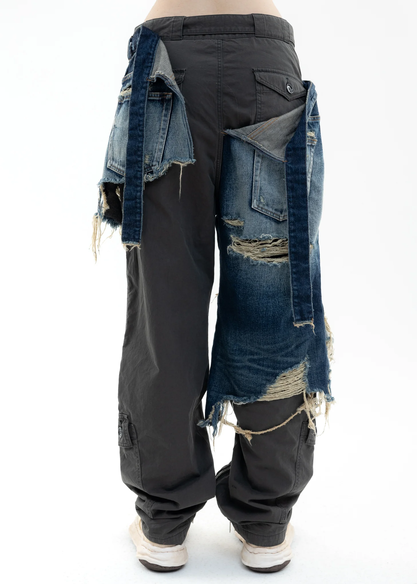 Indigo Military Layered Denim Pants - Image 4
