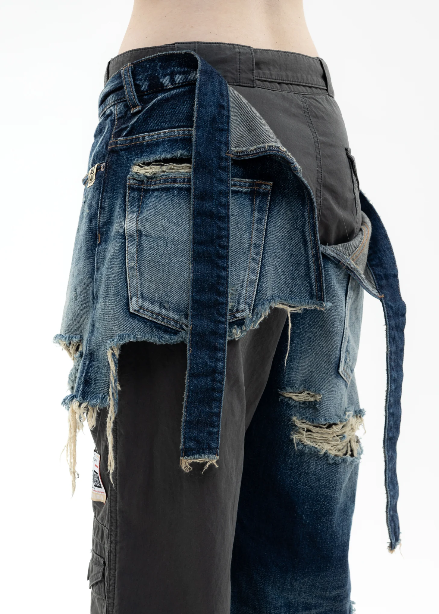 Indigo Military Layered Denim Pants - Image 5
