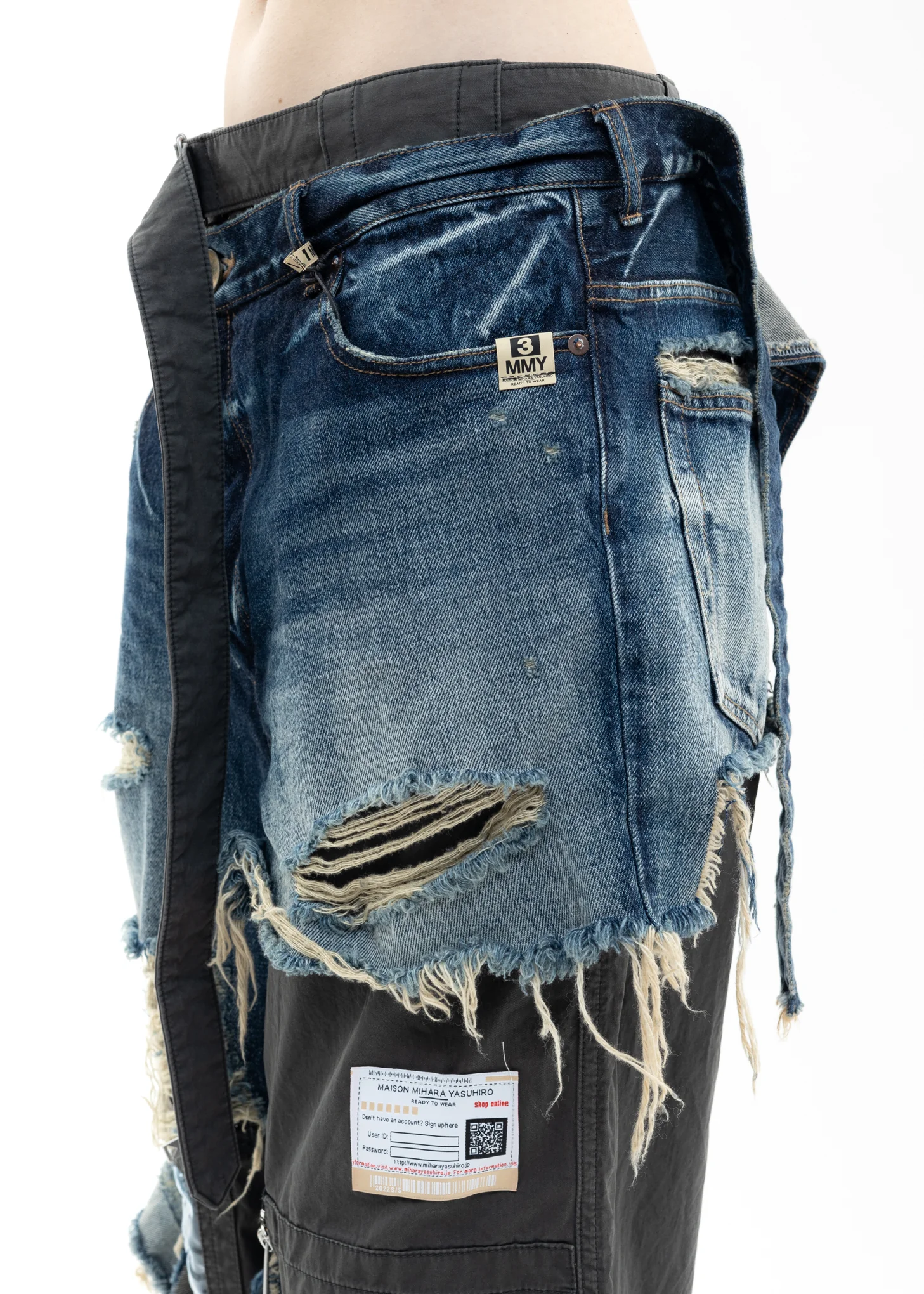 Indigo Military Layered Denim Pants - Image 7