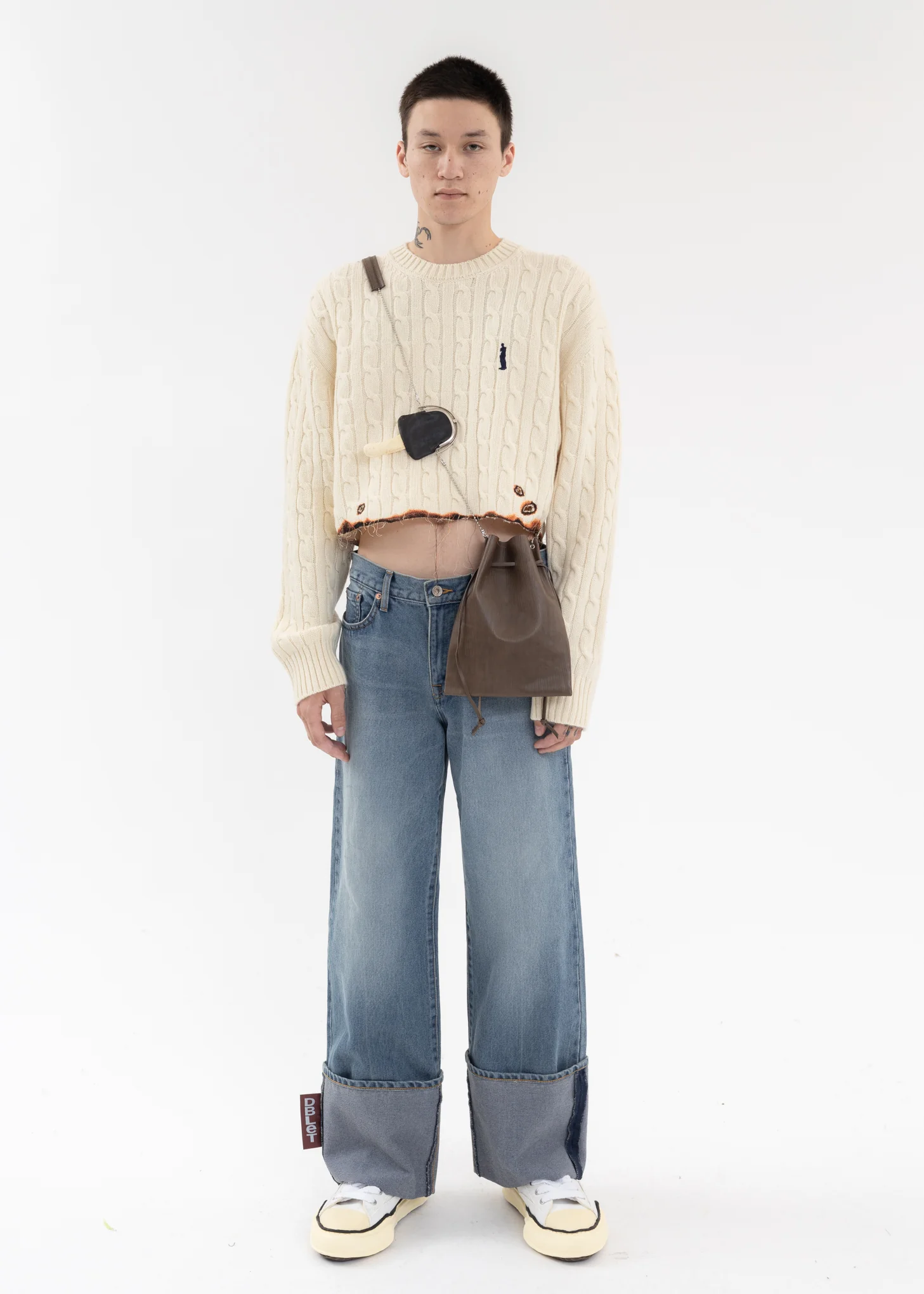 Indigo RECYCLE DENIM LOW-RISE DENIM PANTS - Image 6