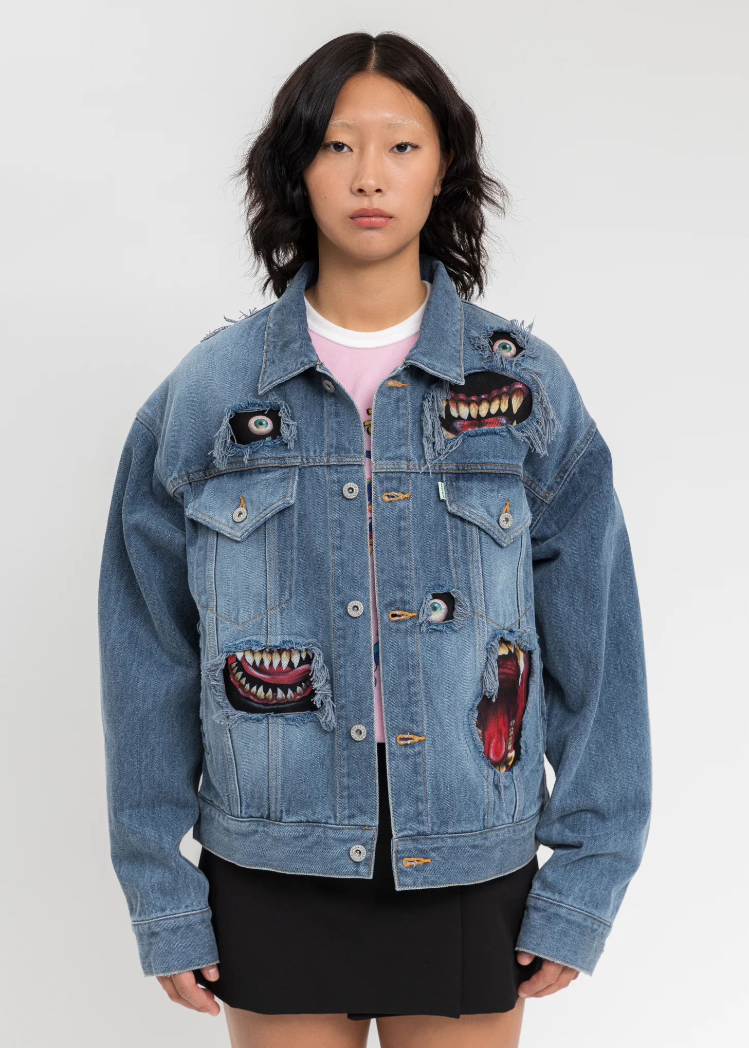 Indigo Recycle Denim Monster Repair Jacket - Image 3