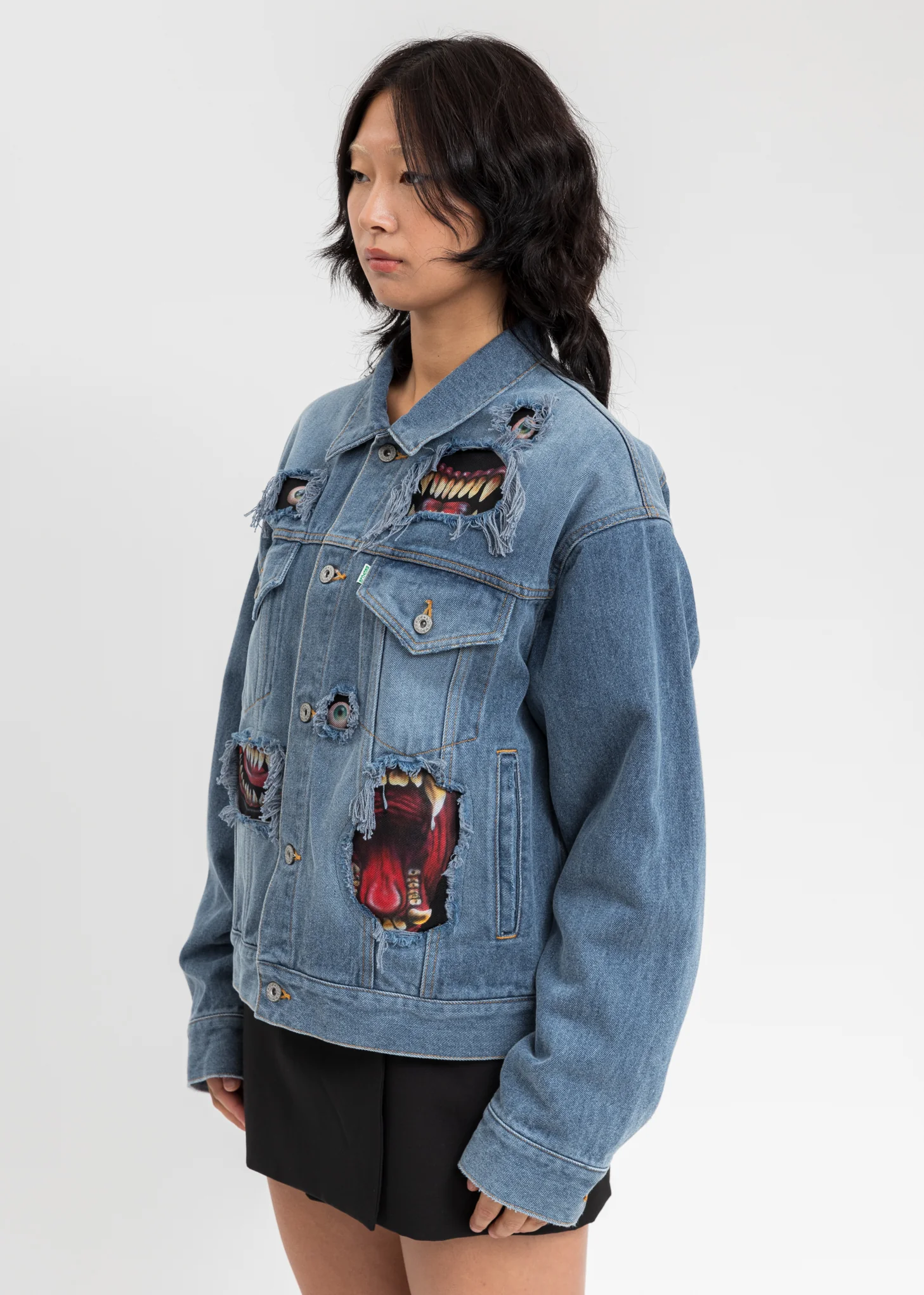 Indigo Recycle Denim Monster Repair Jacket - Image 4