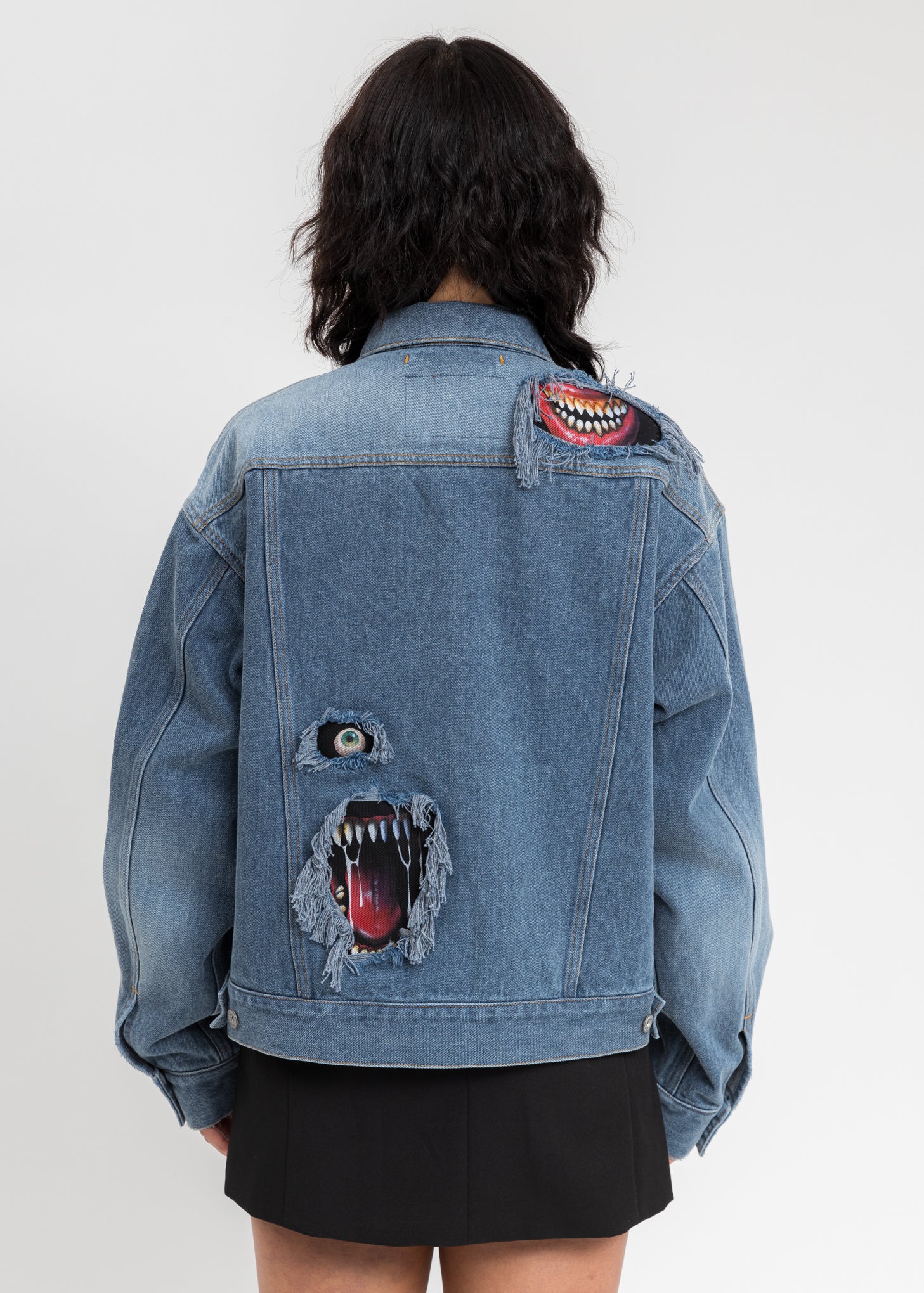 Indigo Recycle Denim Monster Repair Jacket - Image 5
