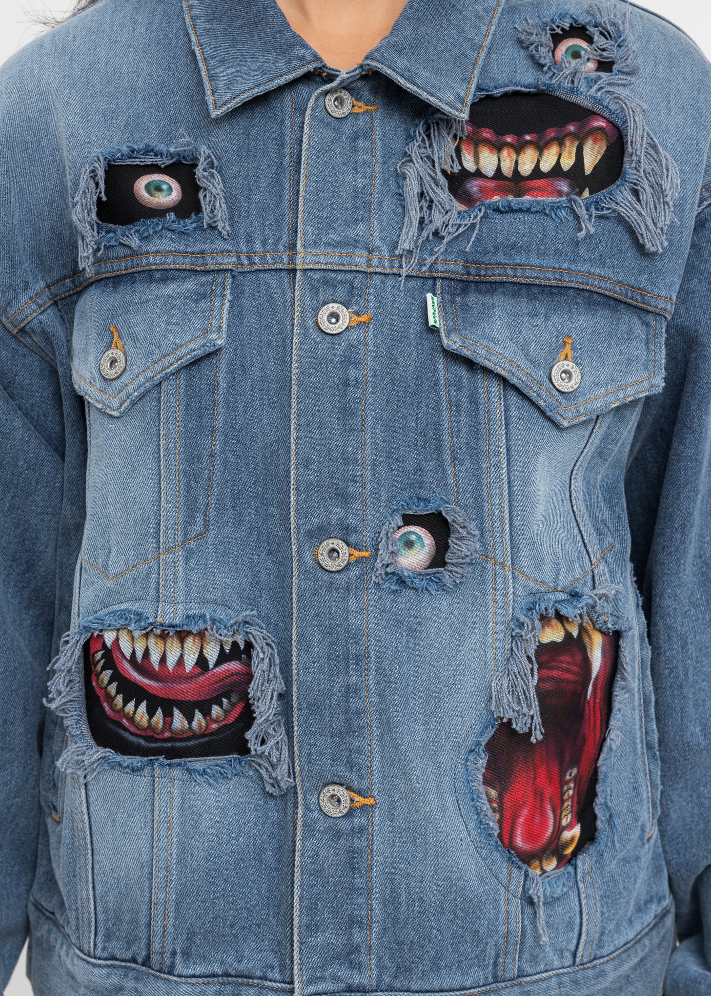 Indigo Recycle Denim Monster Repair Jacket - Image 6
