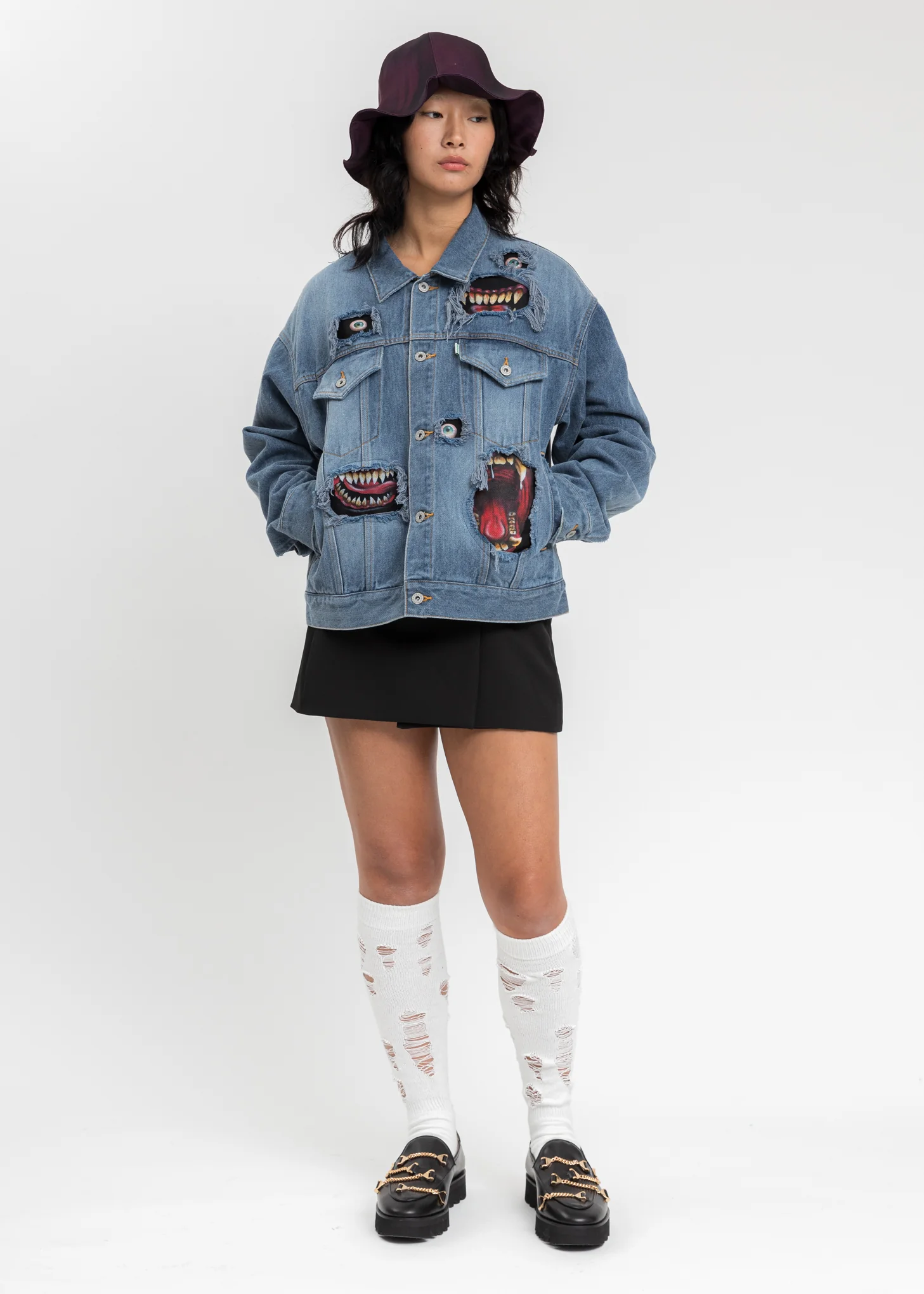Indigo Recycle Denim Monster Repair Jacket - Image 7