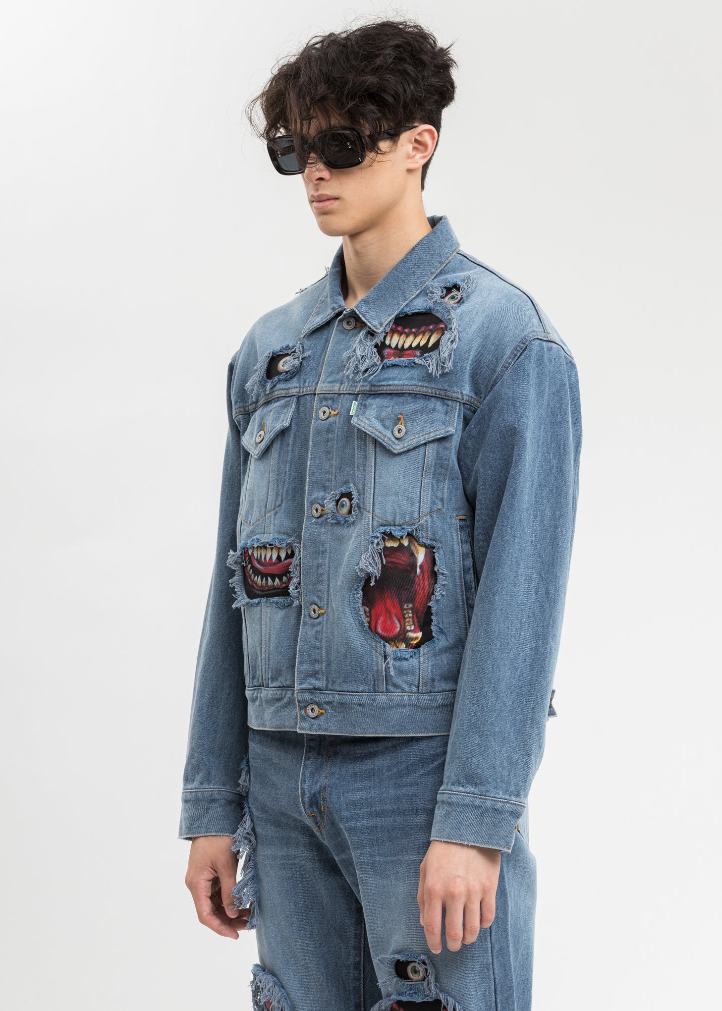 Indigo Recycle Denim Monster Repair Jacket - Image 3