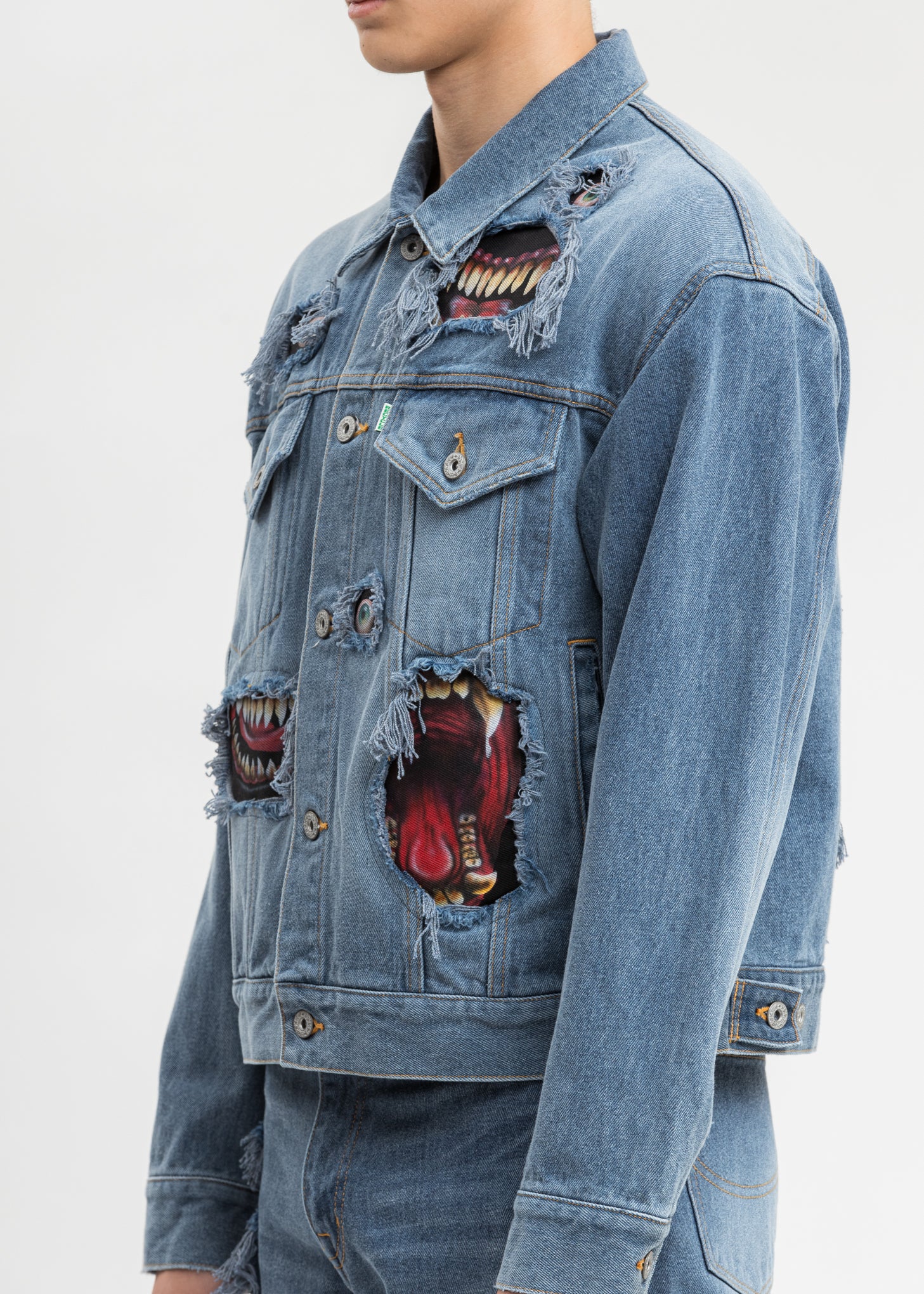Indigo Recycle Denim Monster Repair Jacket - Image 5