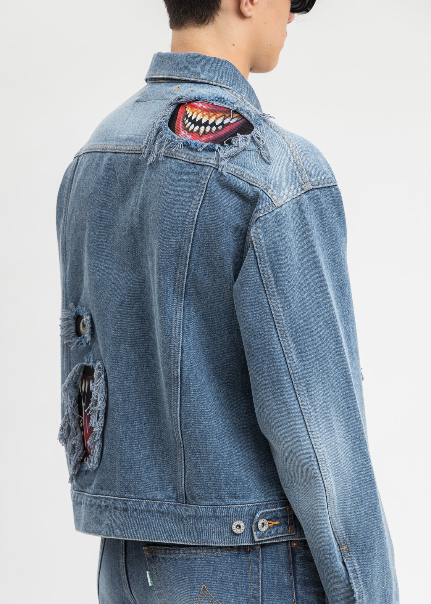 Indigo Recycle Denim Monster Repair Jacket - Image 6