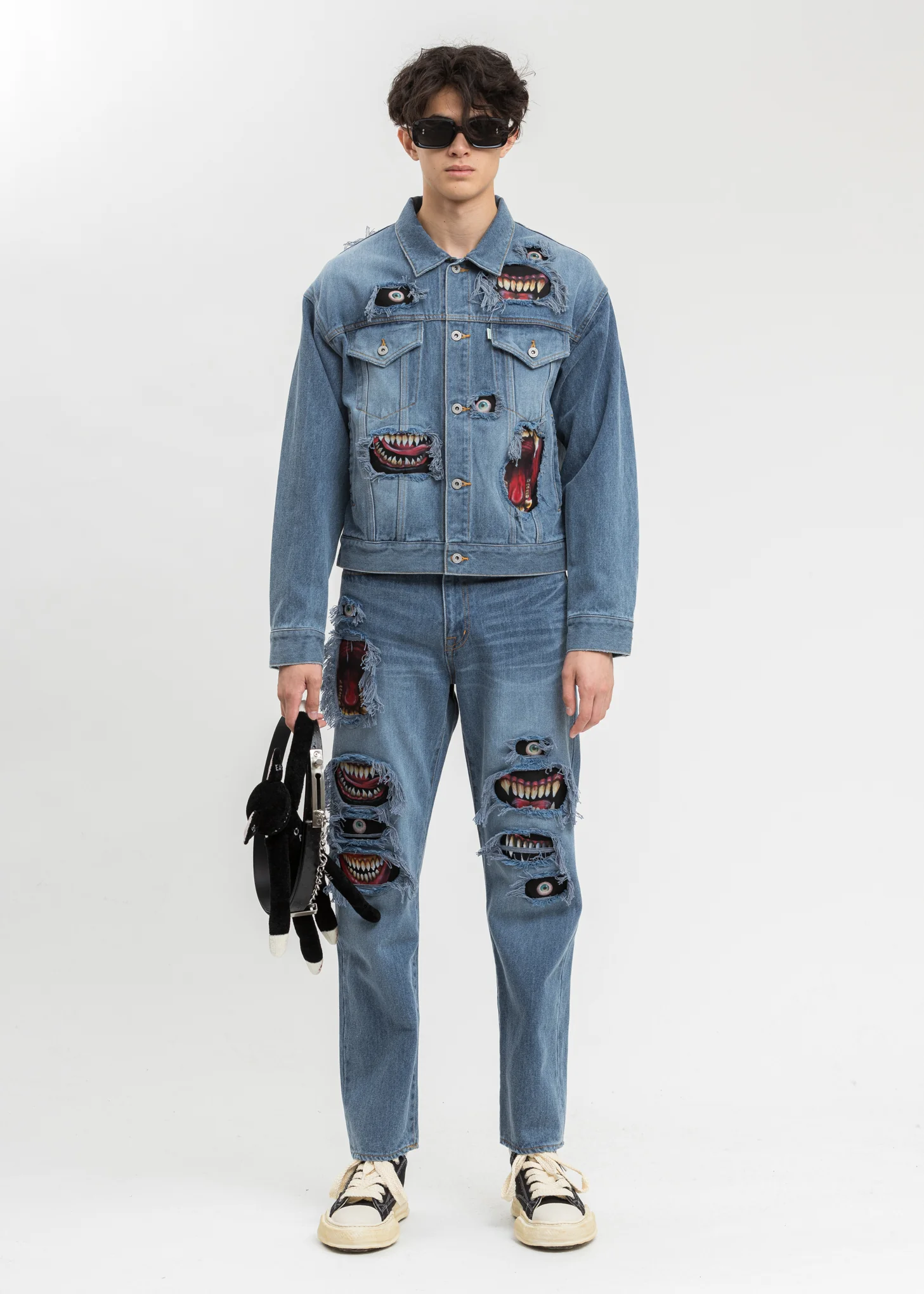Indigo Recycle Denim Monster Repair Jacket - Image 7