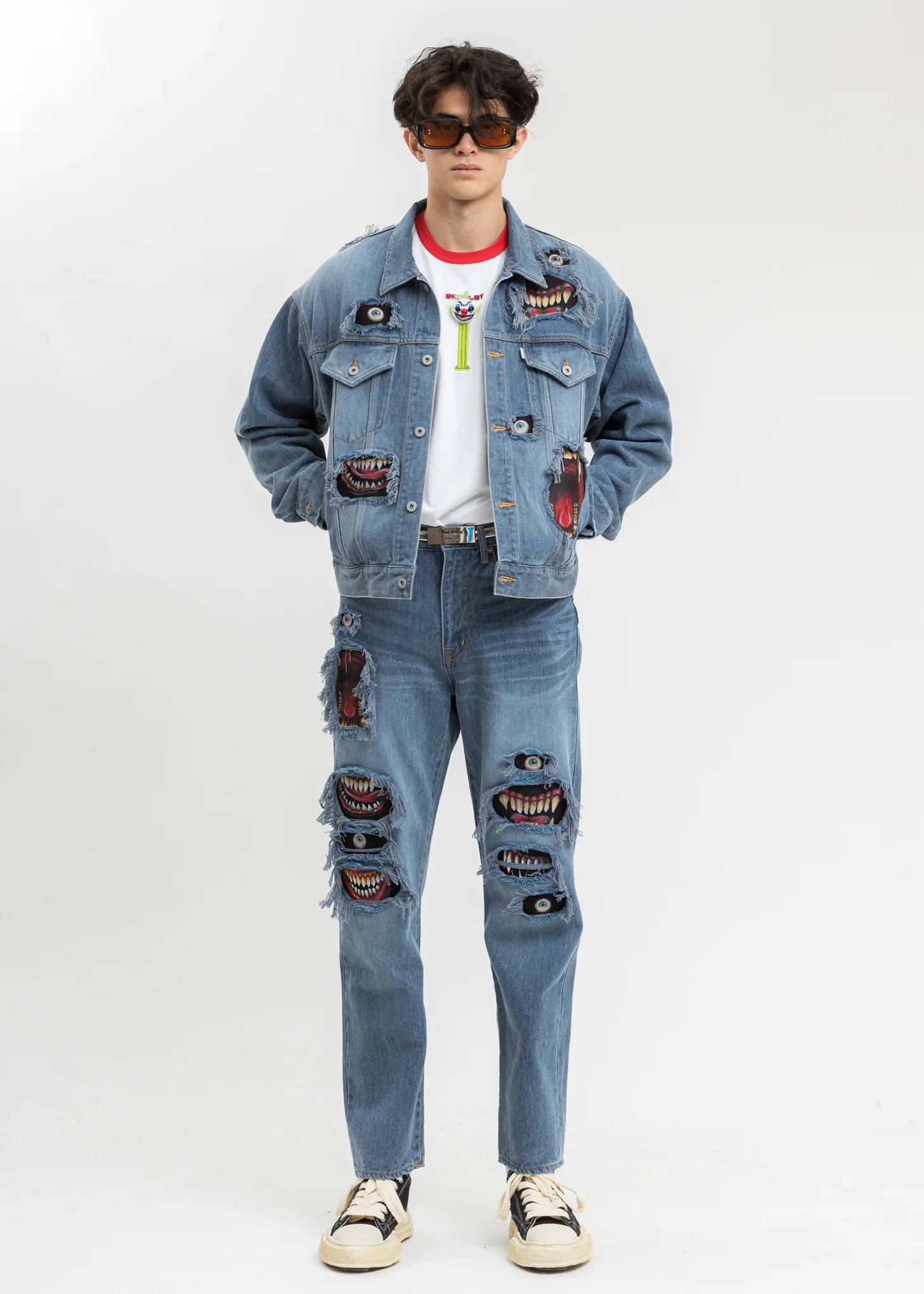 Indigo Recycle Denim Monster Repair Jacket - Image 8