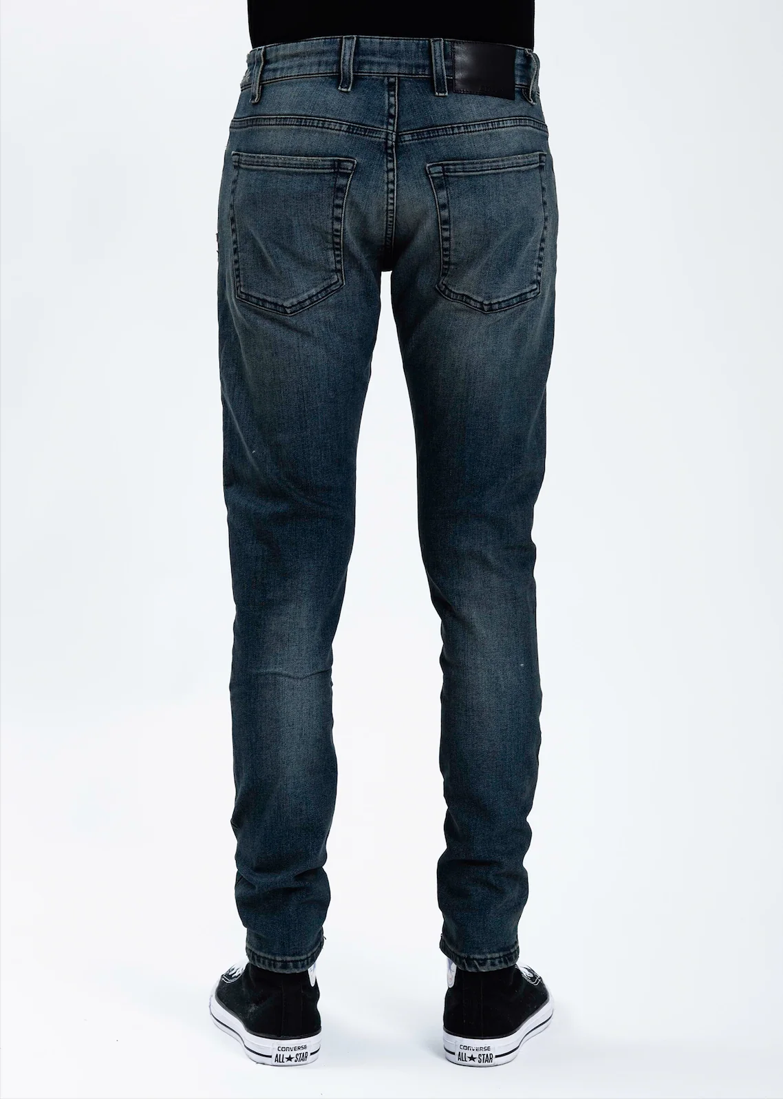 Indigo Repaired Denim Jeans - Image 4