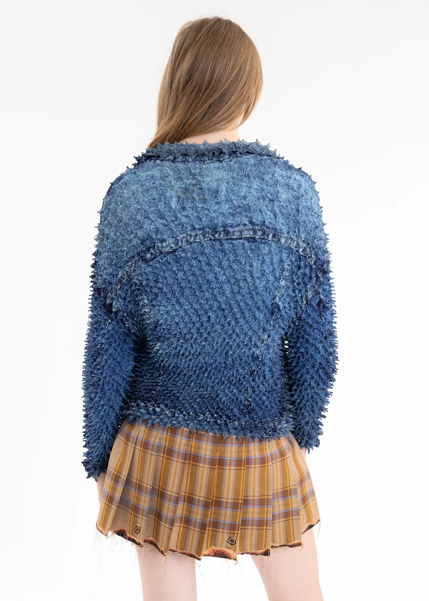 Indigo “SHIBORI” PHOTO PRINT DENIM JACKET - Image 2