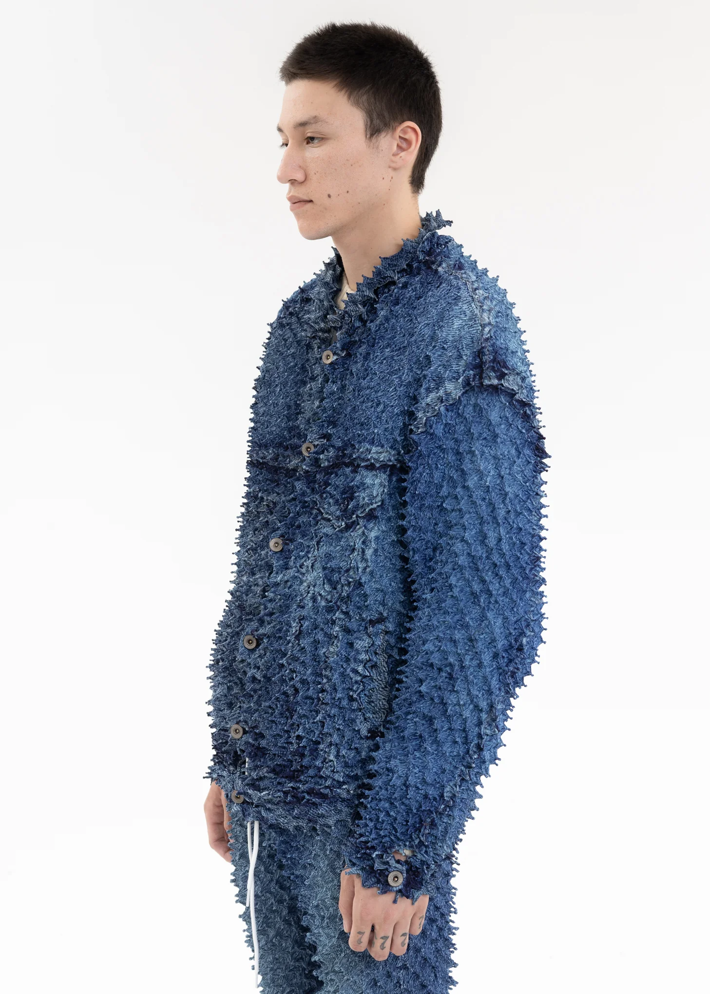 Indigo “SHIBORI” PHOTO PRINT DENIM JACKET - Image 3