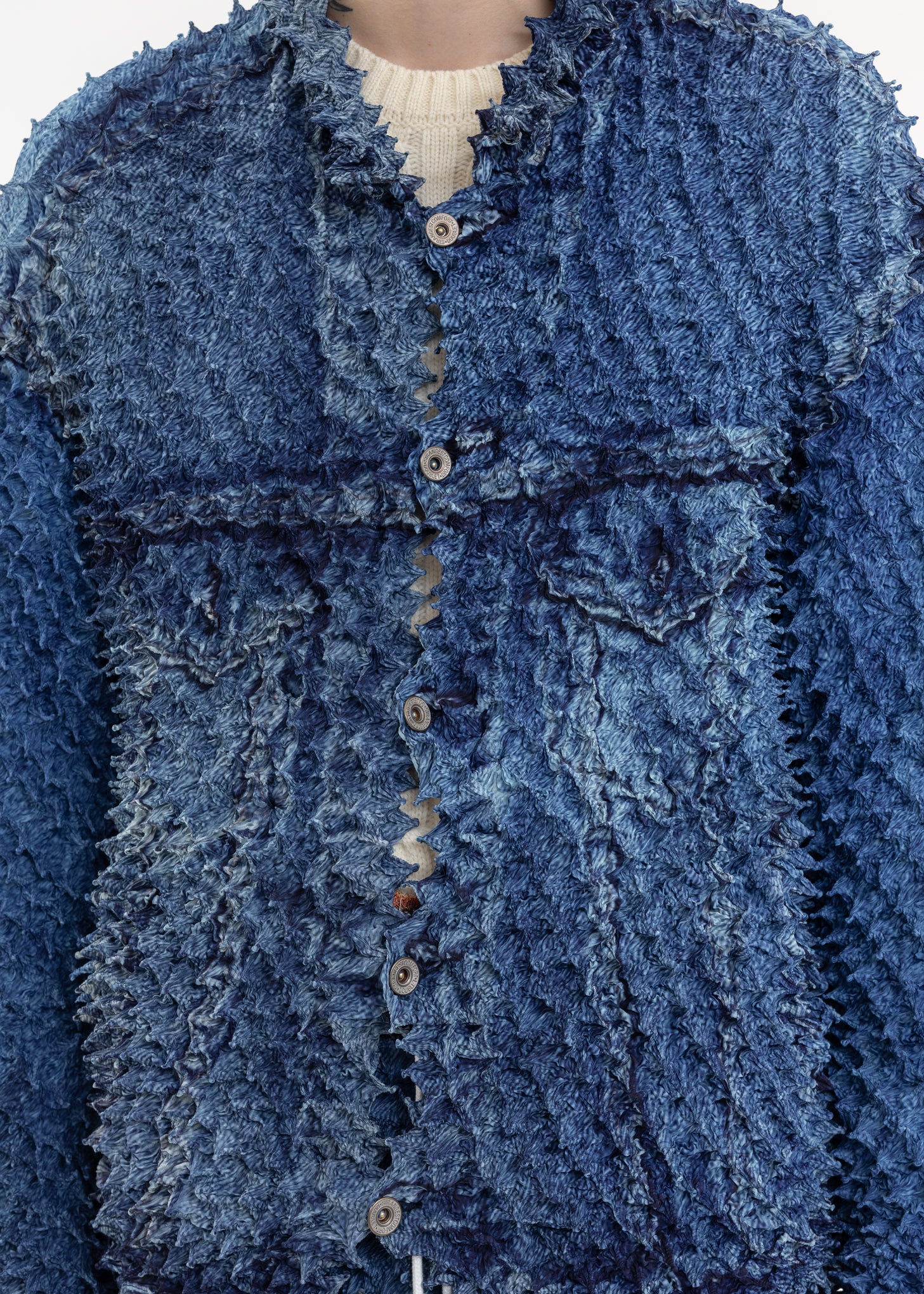 Indigo “SHIBORI” PHOTO PRINT DENIM JACKET - Image 4