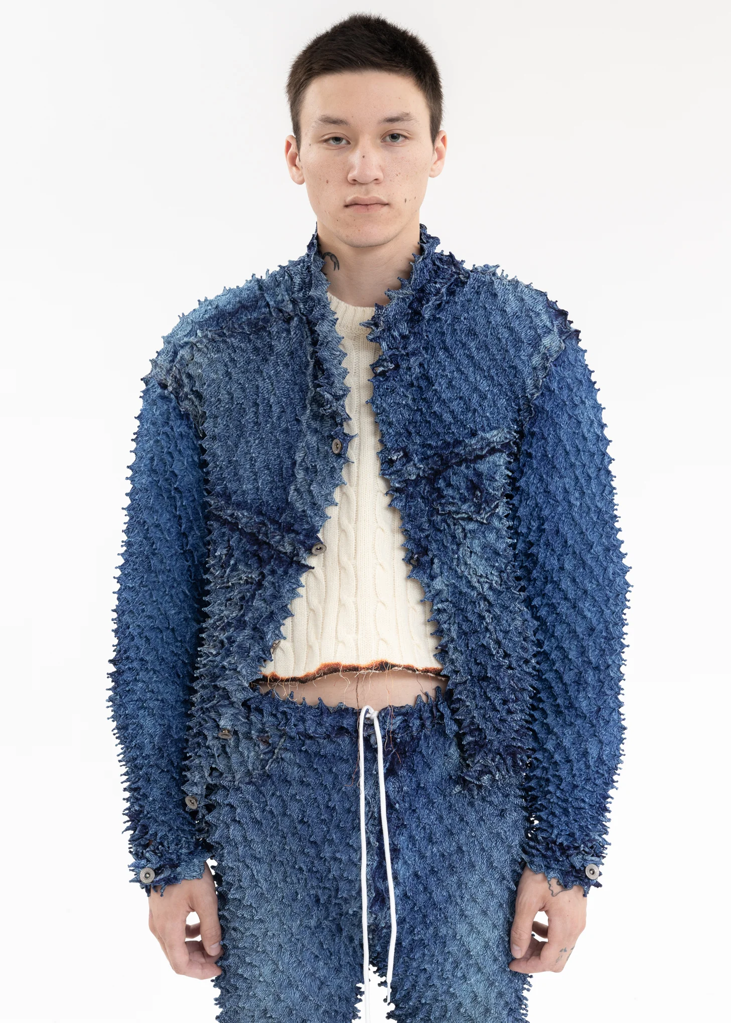 Indigo “SHIBORI” PHOTO PRINT DENIM JACKET - Image 5