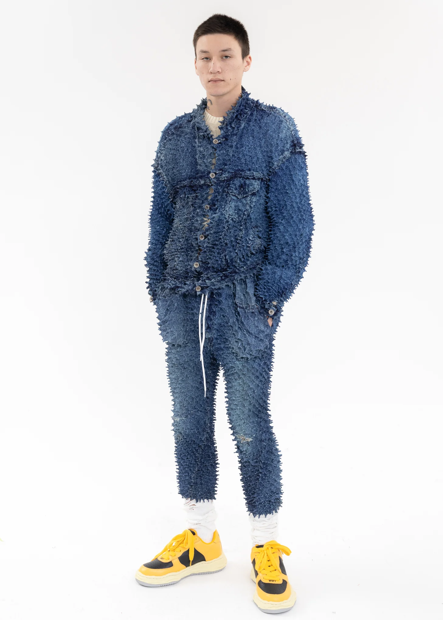 Indigo “SHIBORI” PHOTO PRINT DENIM JACKET - Image 6