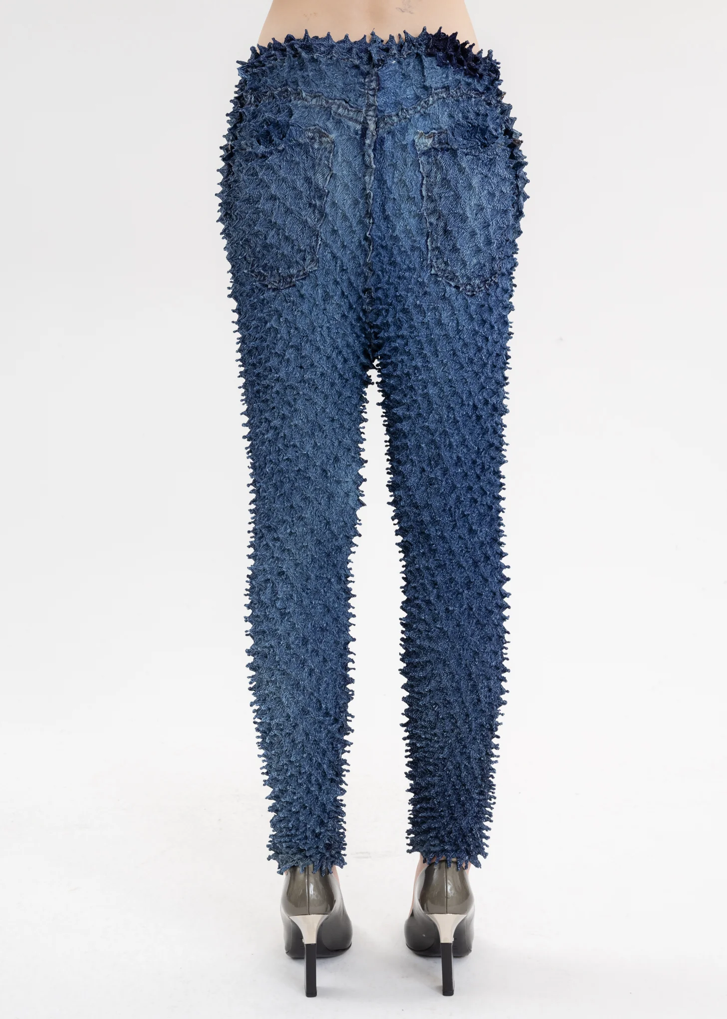 Indigo “SHIBORI” PHOTO PRINT DENIM PANTS - Image 2