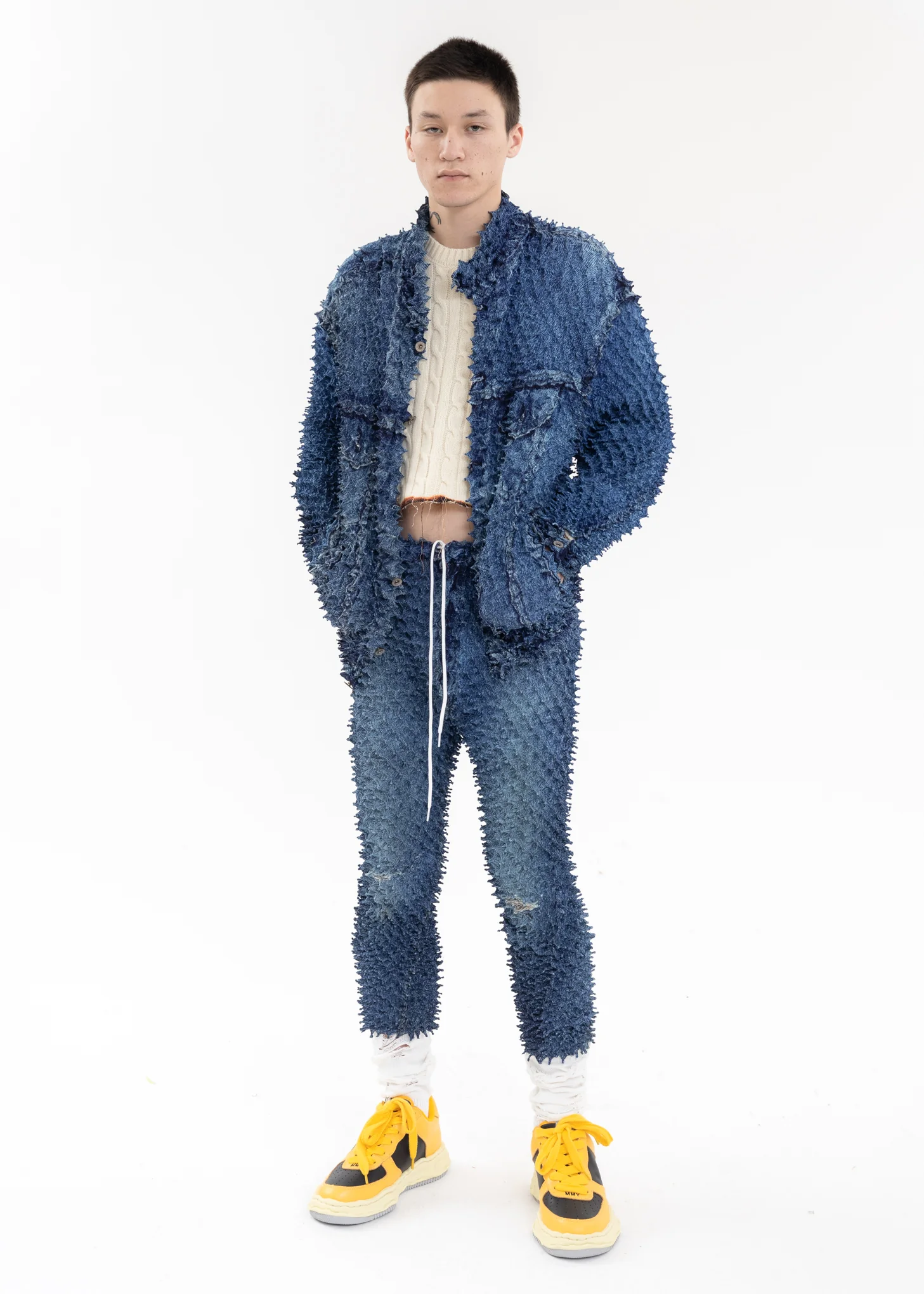 Indigo “SHIBORI” PHOTO PRINT DENIM PANTS - Image 7