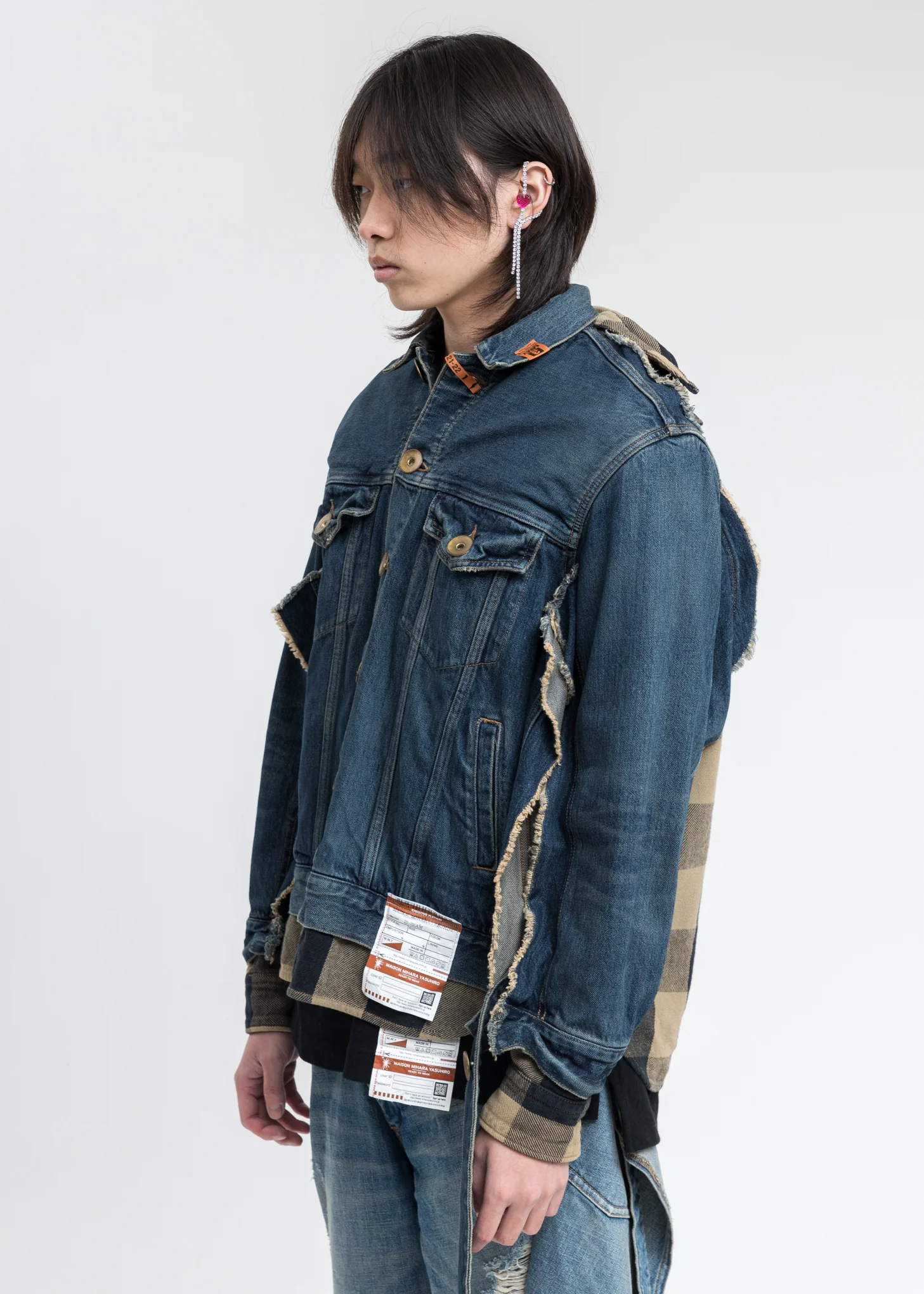 Indigo Shirt Combined Denim Jacket - Image 2