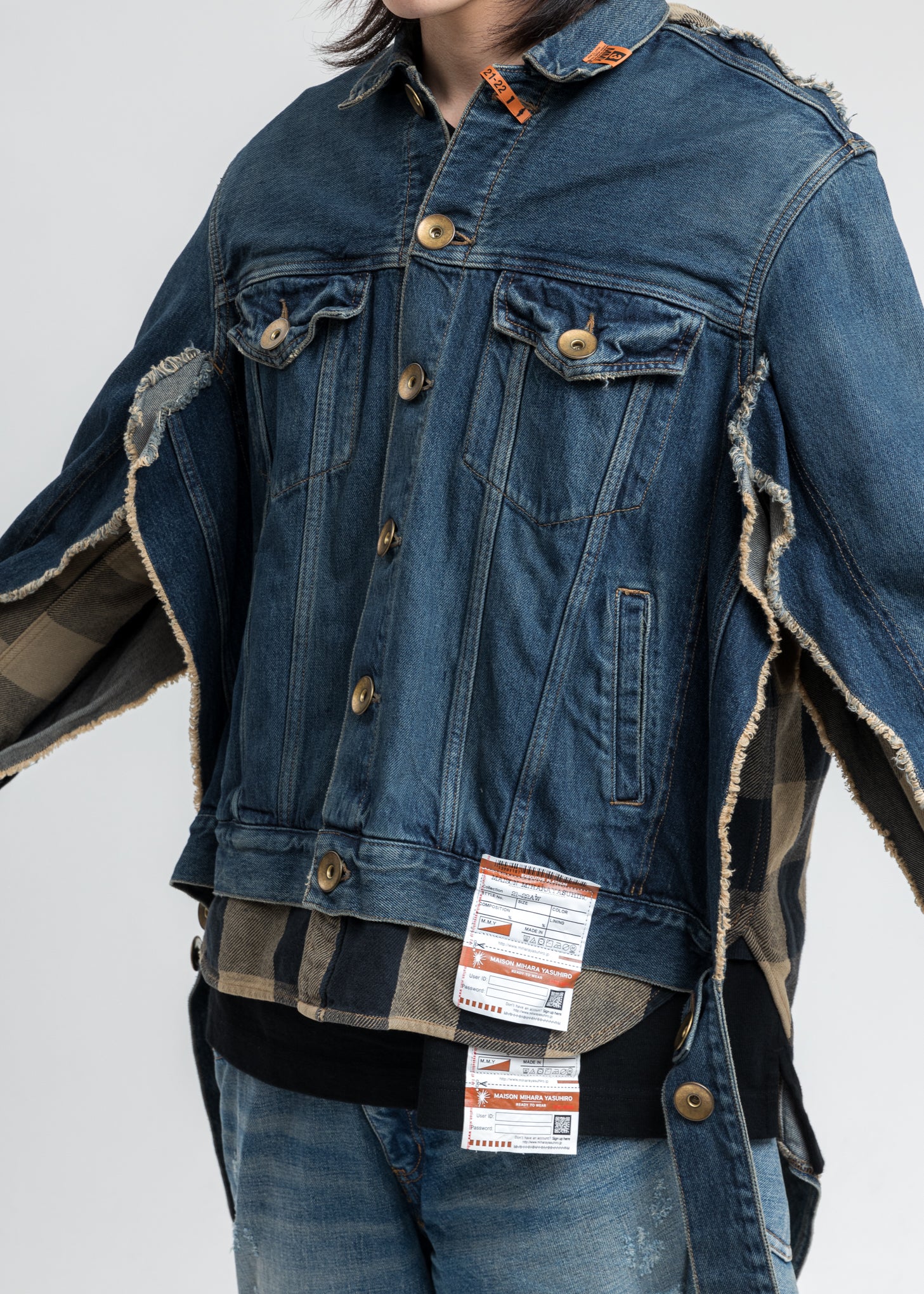 Indigo Shirt Combined Denim Jacket - Image 4