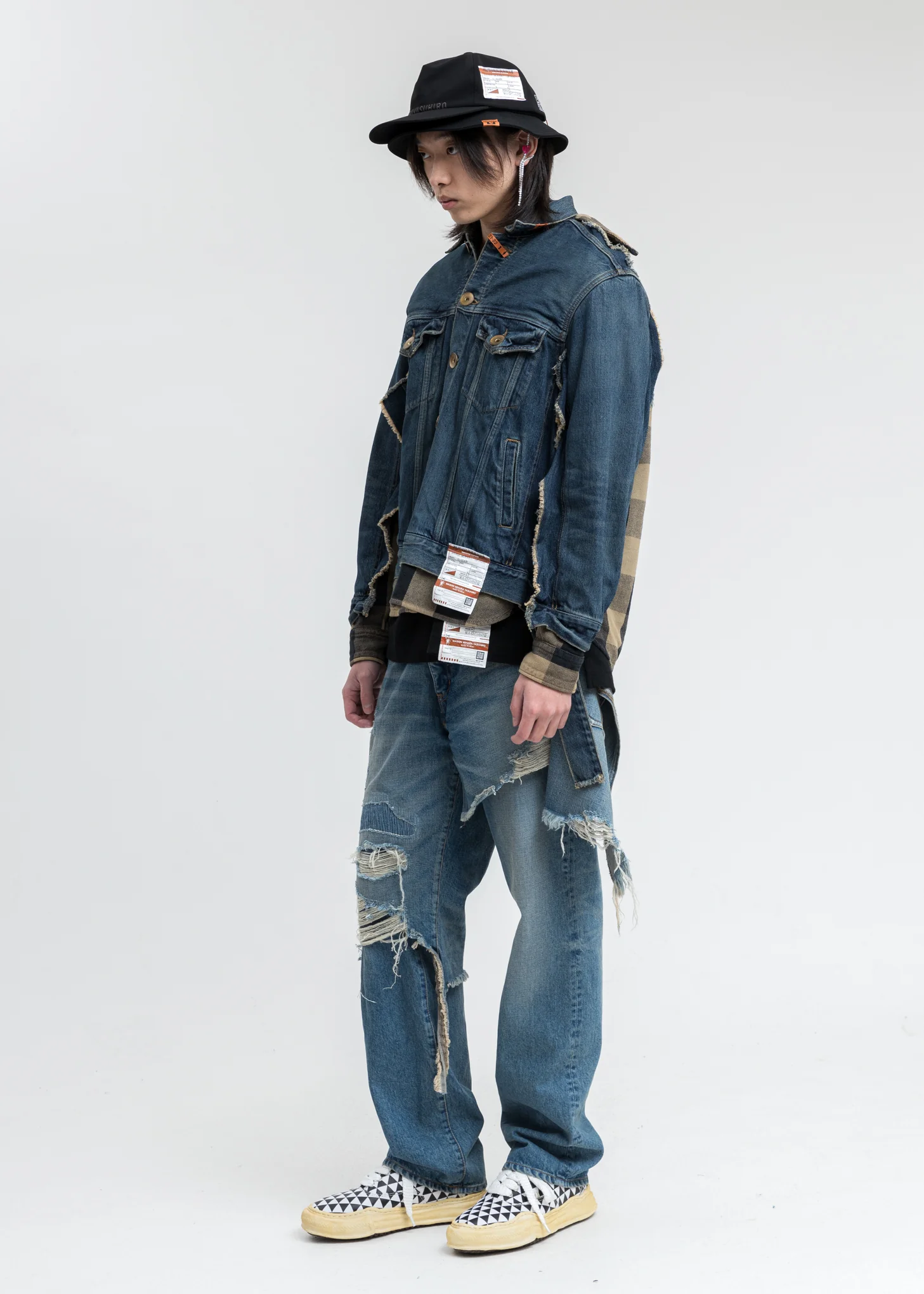Indigo Shirt Combined Denim Jacket - Image 7