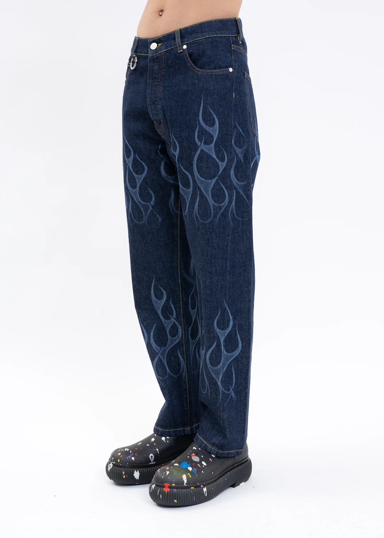 Indigo SIDE DENIM FLAMING Pants - Image 3