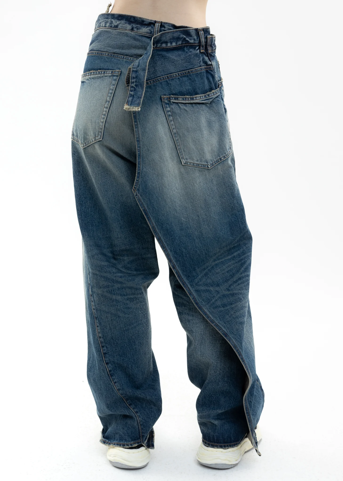 Indigo Slided Piece Denim Pants - Image 2