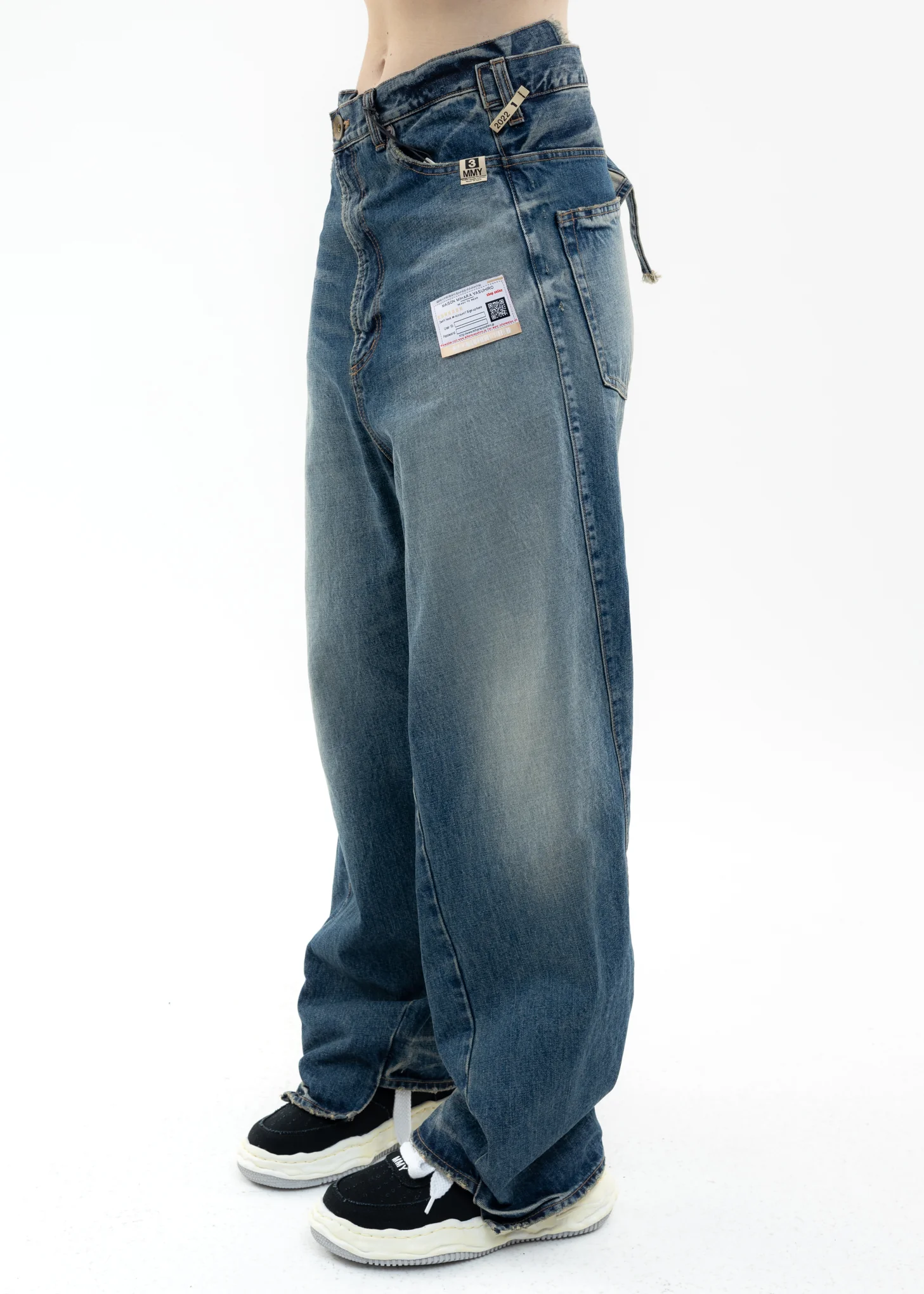 Indigo Slided Piece Denim Pants - Image 3