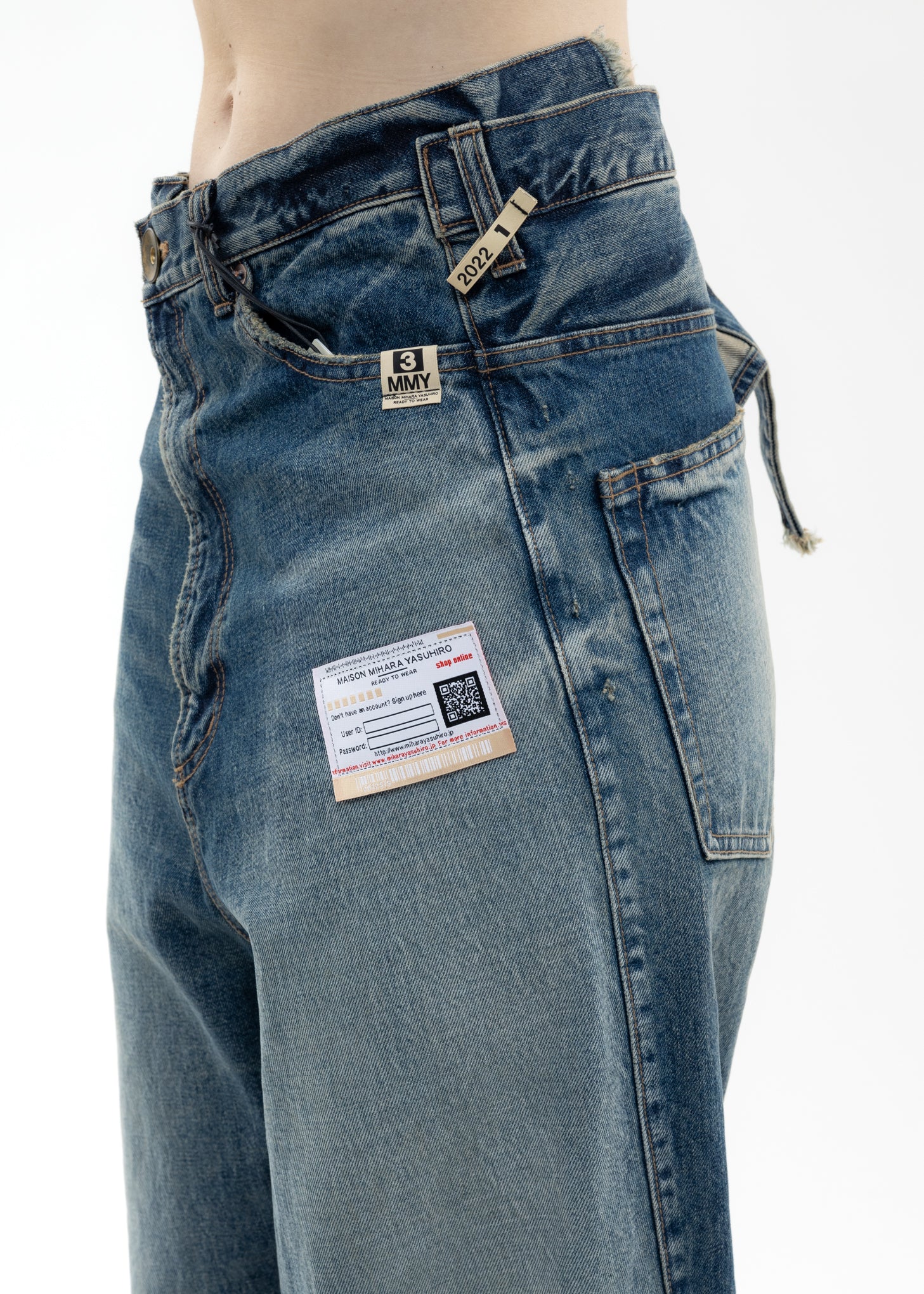Indigo Slided Piece Denim Pants - Image 4