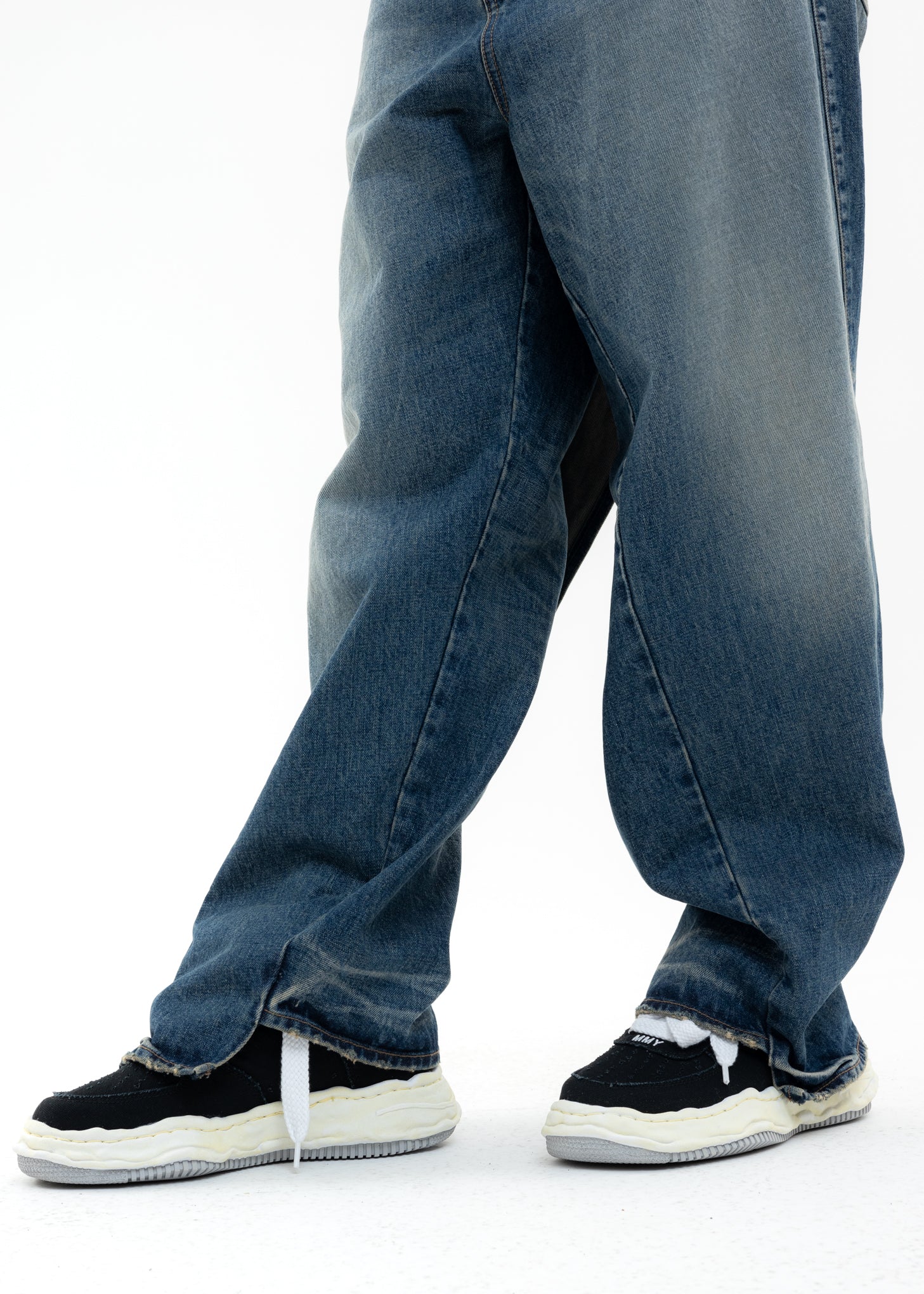 Indigo Slided Piece Denim Pants - Image 5
