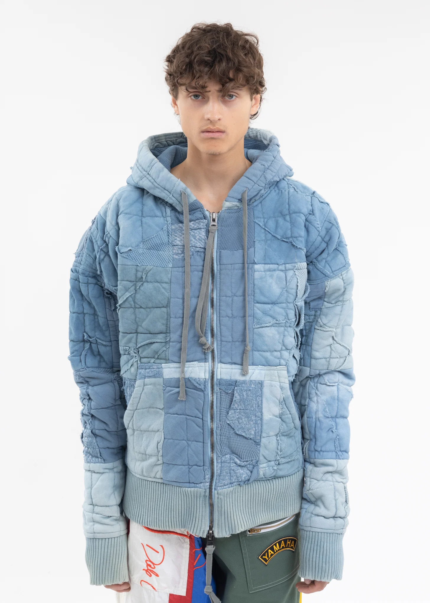 INDIGO STITCHWORK HOODIE