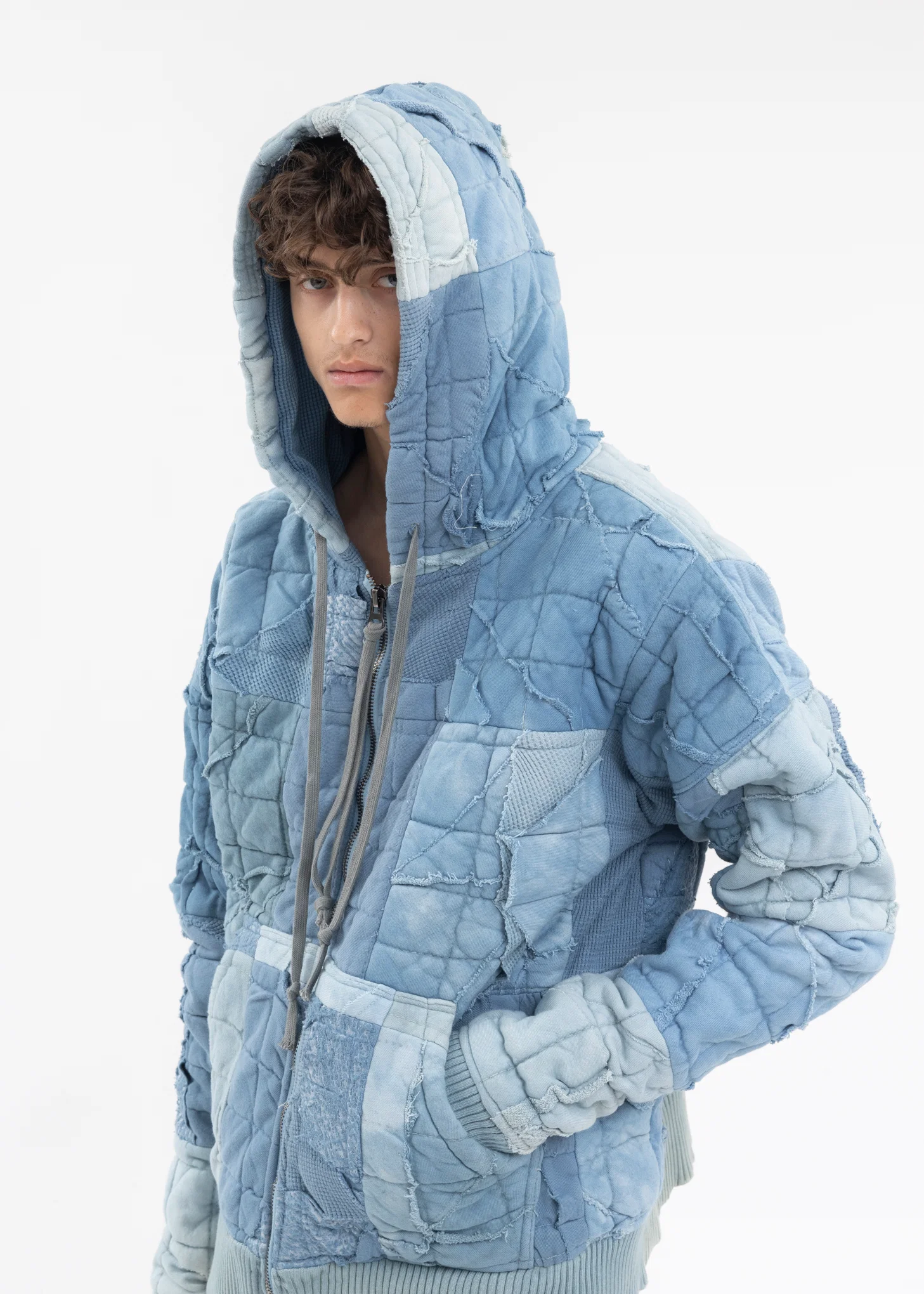 INDIGO STITCHWORK HOODIE - Image 2