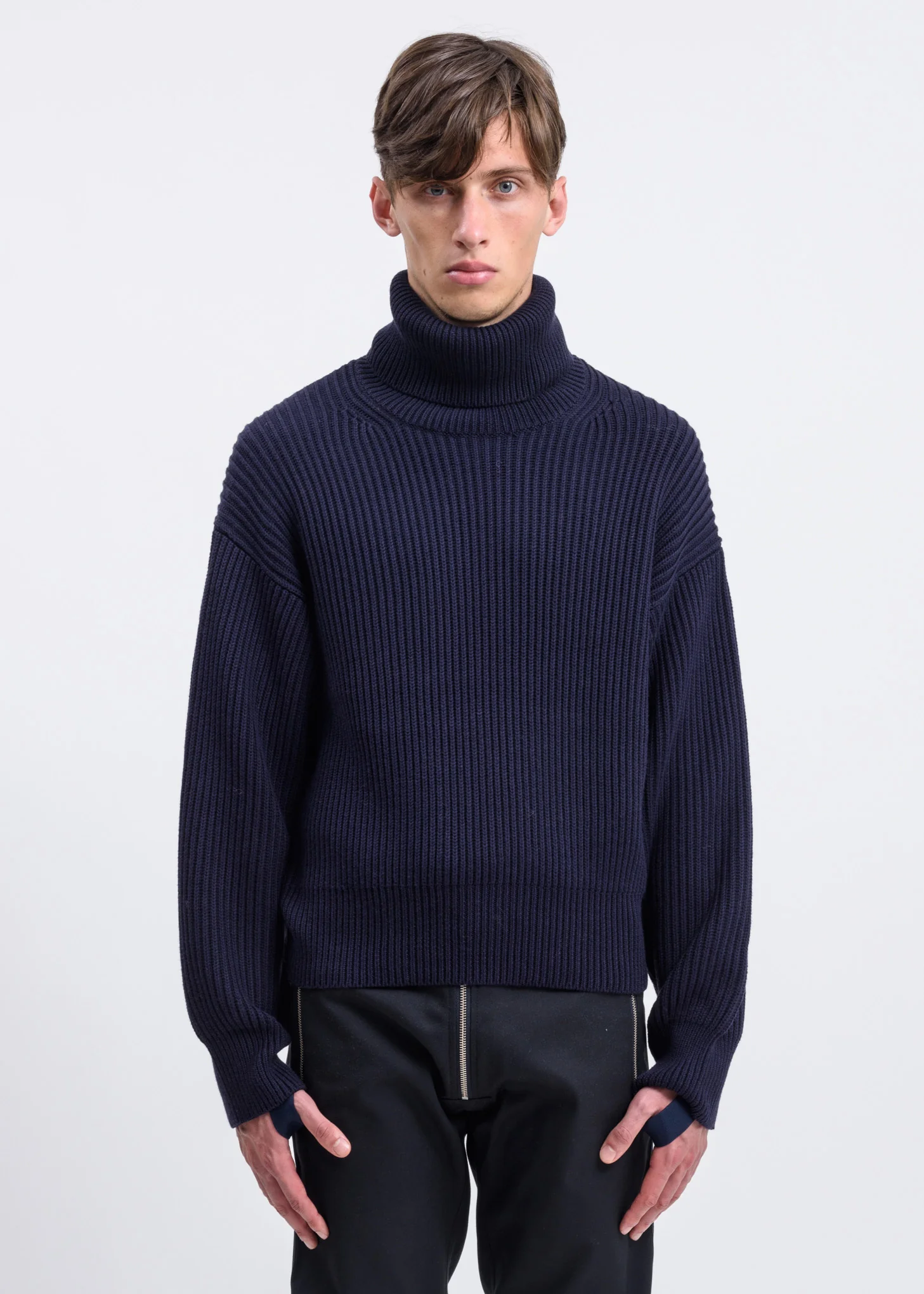 Ink Cotton Wool Turtle Neck Pull-Over