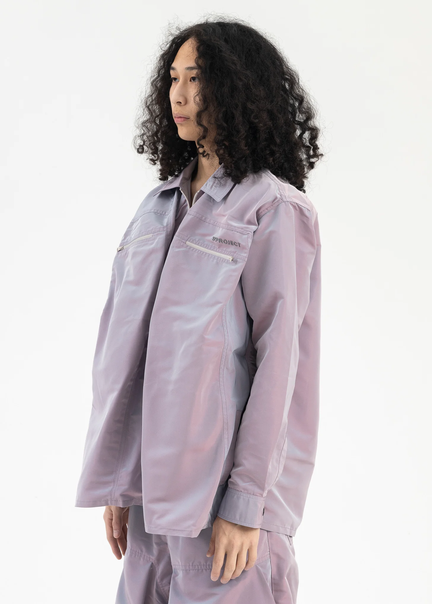 IRIDESCENT LILAC POP-UP OVERSHIRT - Image 2