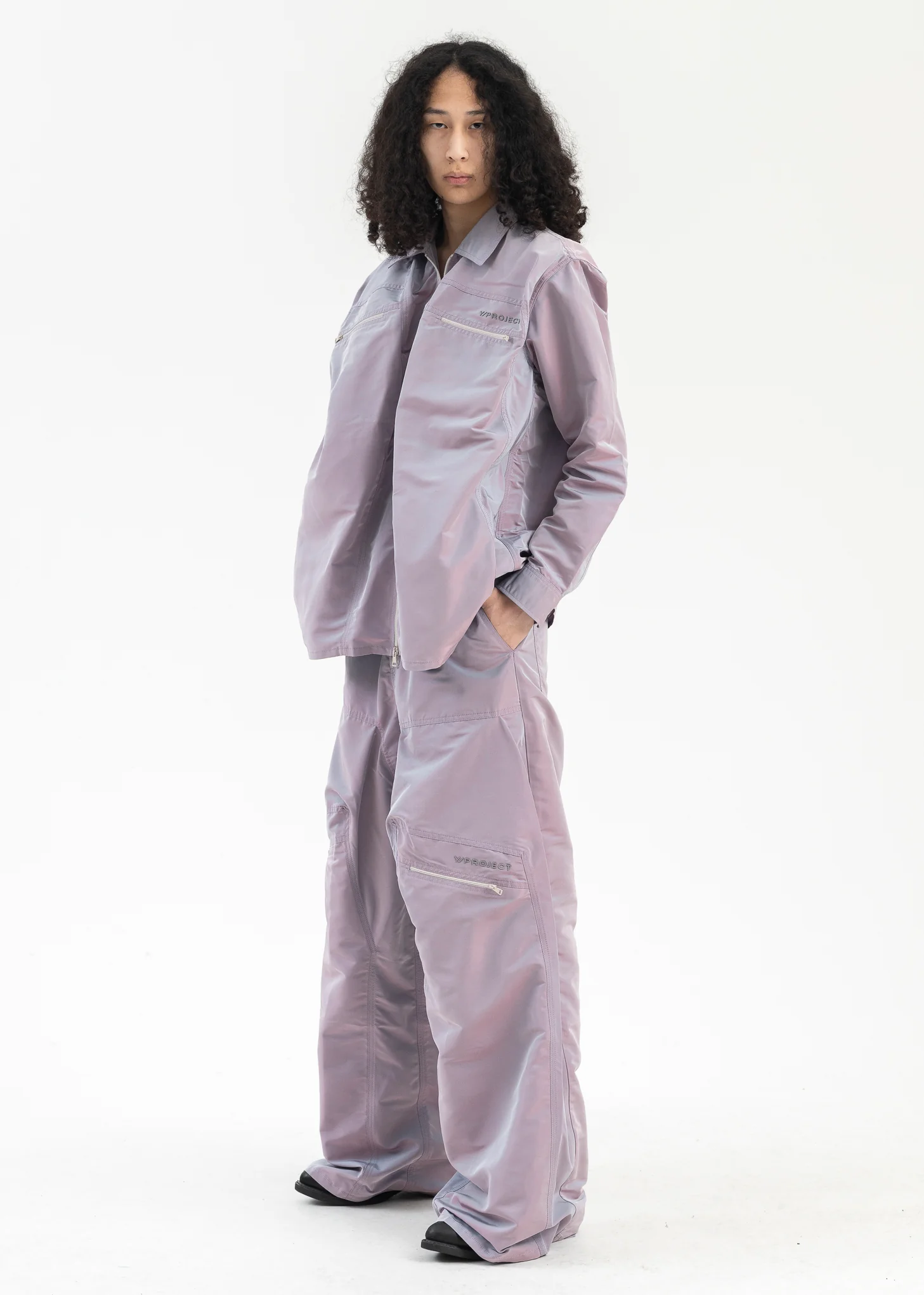 IRIDESCENT LILAC POP-UP OVERSHIRT - Image 6