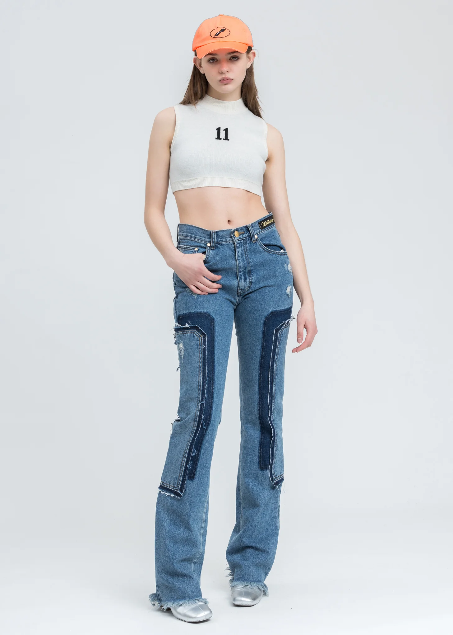 Ivory 11 Jacquard Crop Knit Top - Image 6
