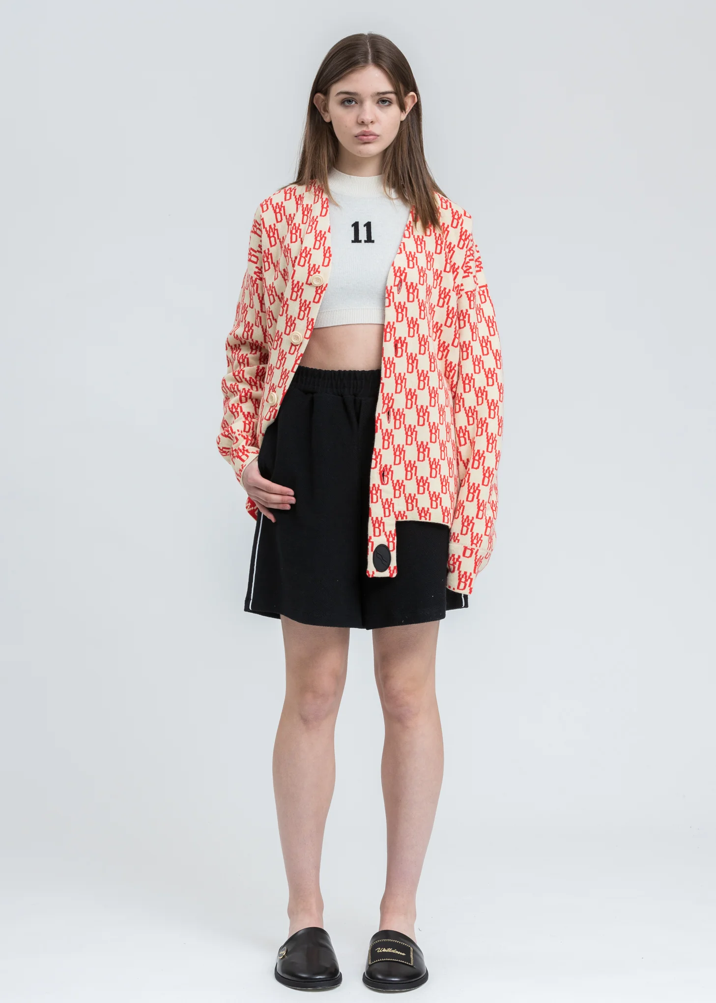 Ivory 11 Jacquard Crop Knit Top - Image 7