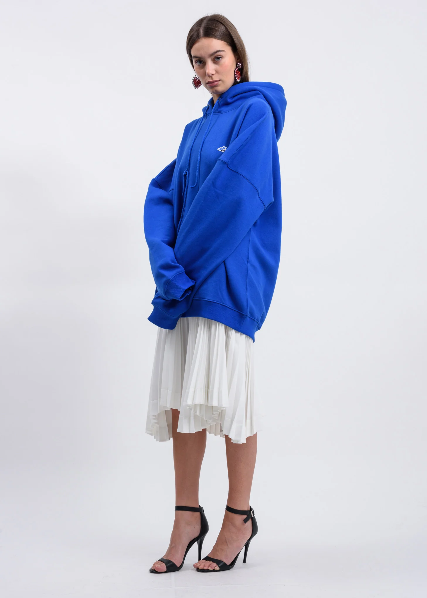 Ivory Accordion Asymmetry Skirt - Image 5