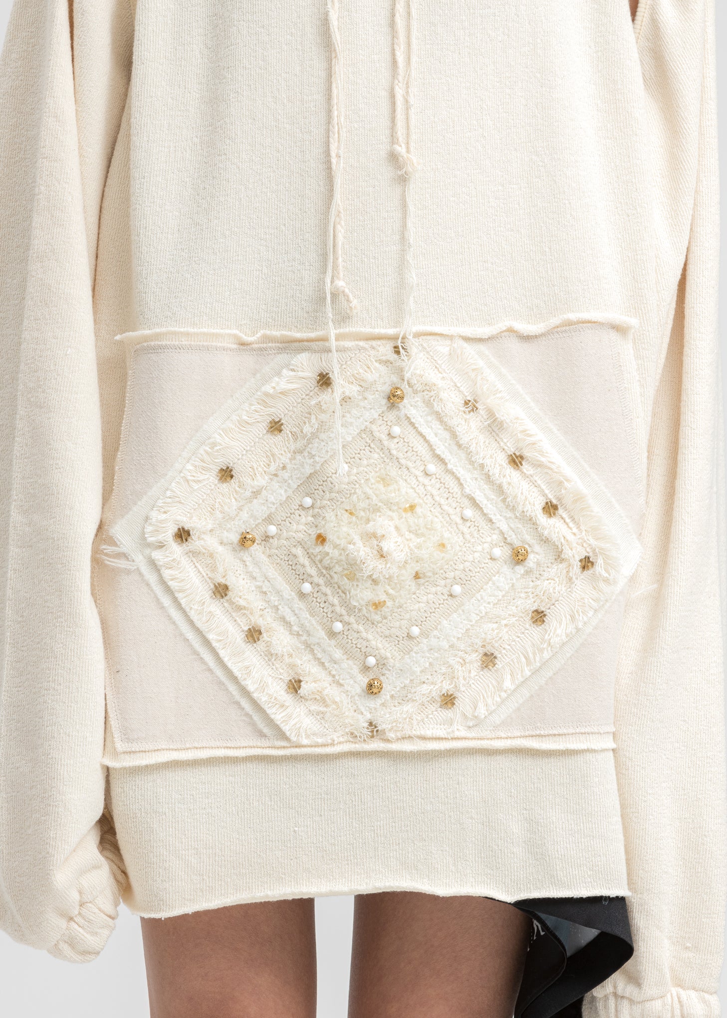 Ivory Beaded Hoodie - Image 2