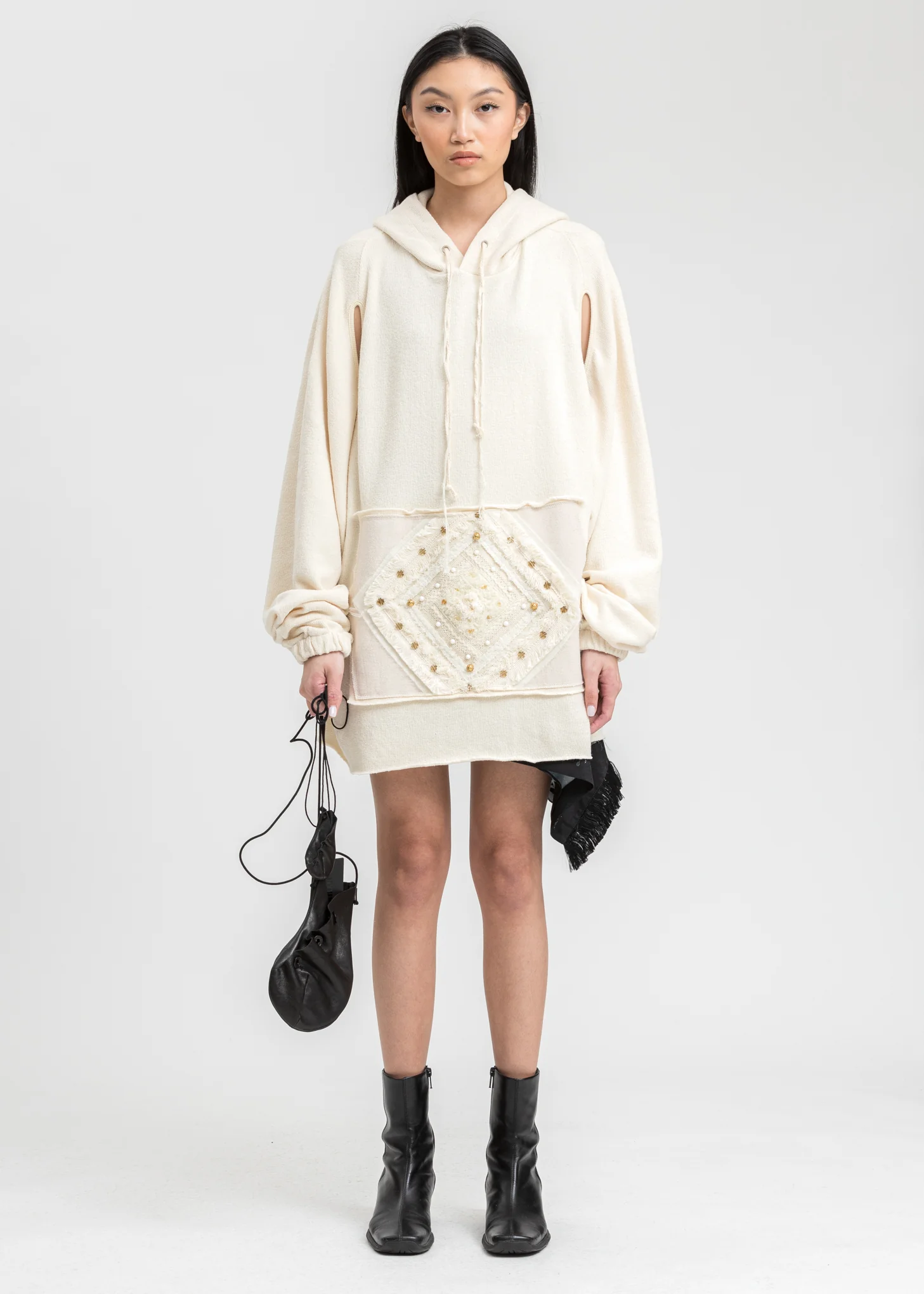 Ivory Beaded Hoodie - Image 5