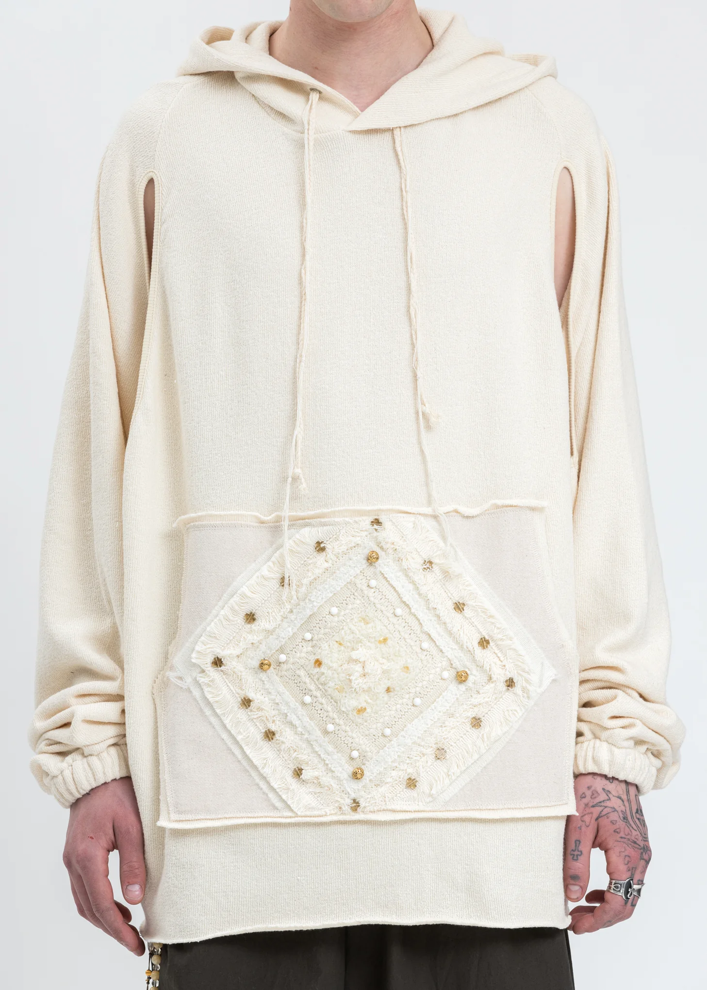 Ivory Beaded Hoodie - Image 2
